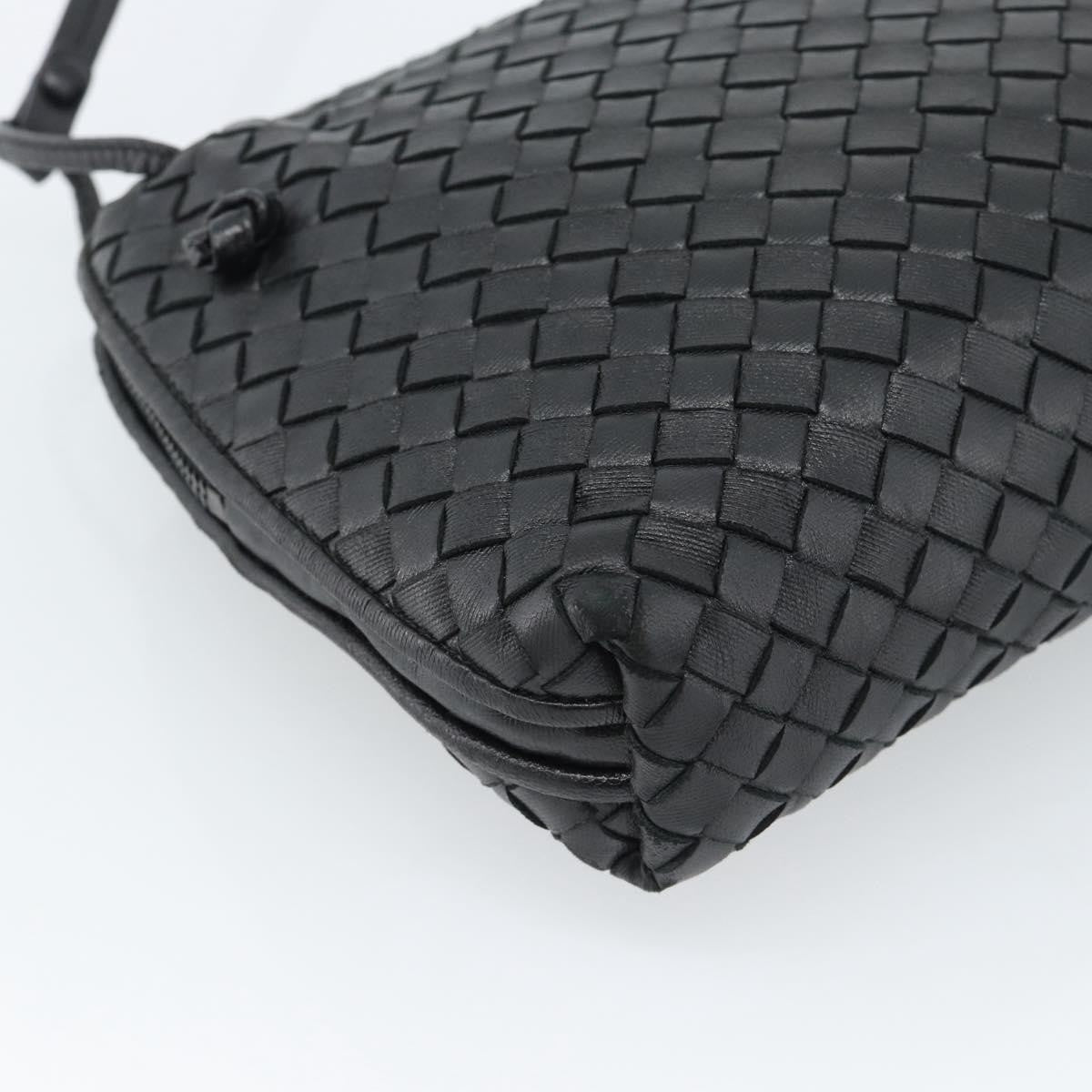 Bottega Veneta Nodini Crossbody Bag Intrecciato Nappa Black Leather Shoulder Bag Bag (Pre-Owned)