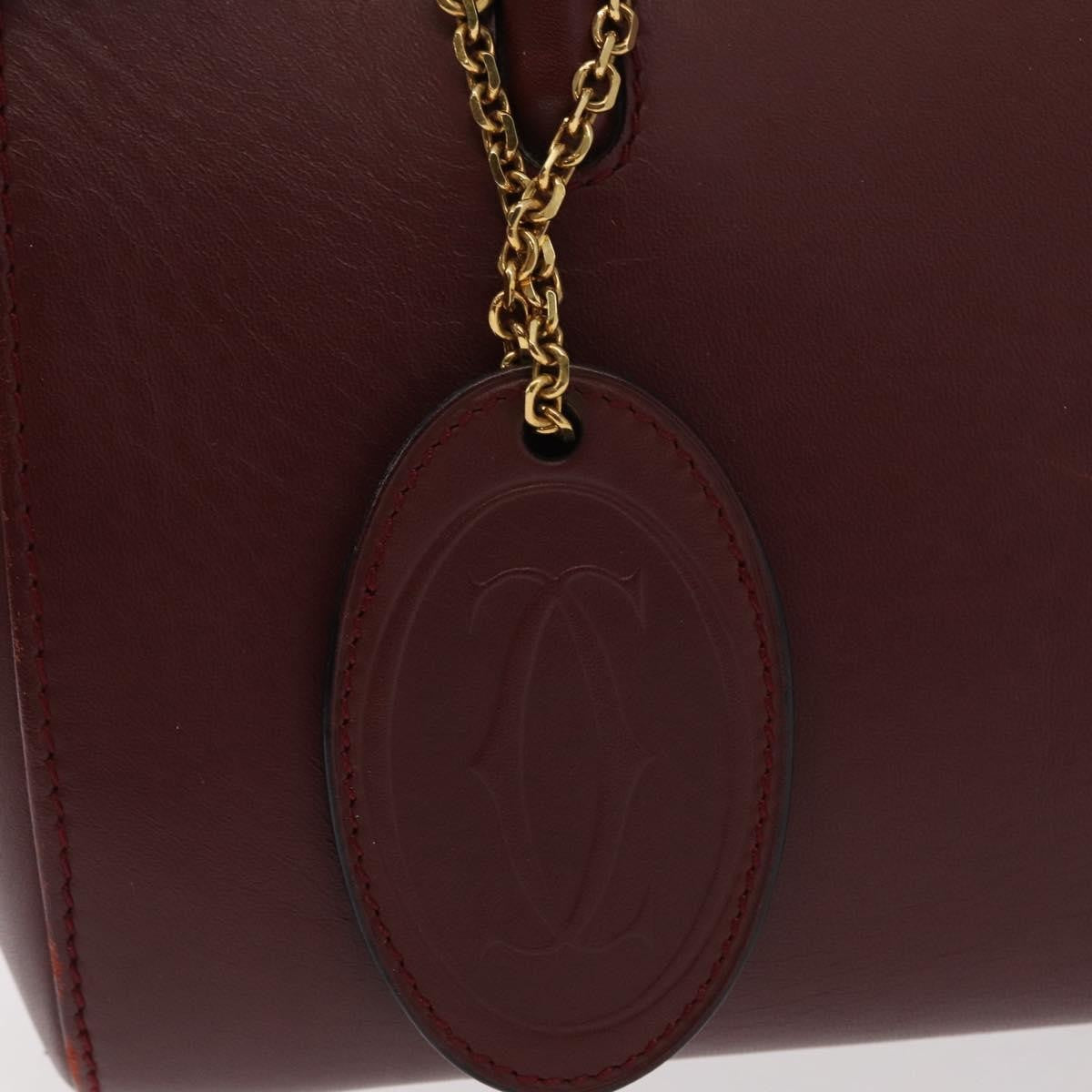 Cartier Must De Cartier Leather Burgundy Leather Handbag (Pre-Owned)