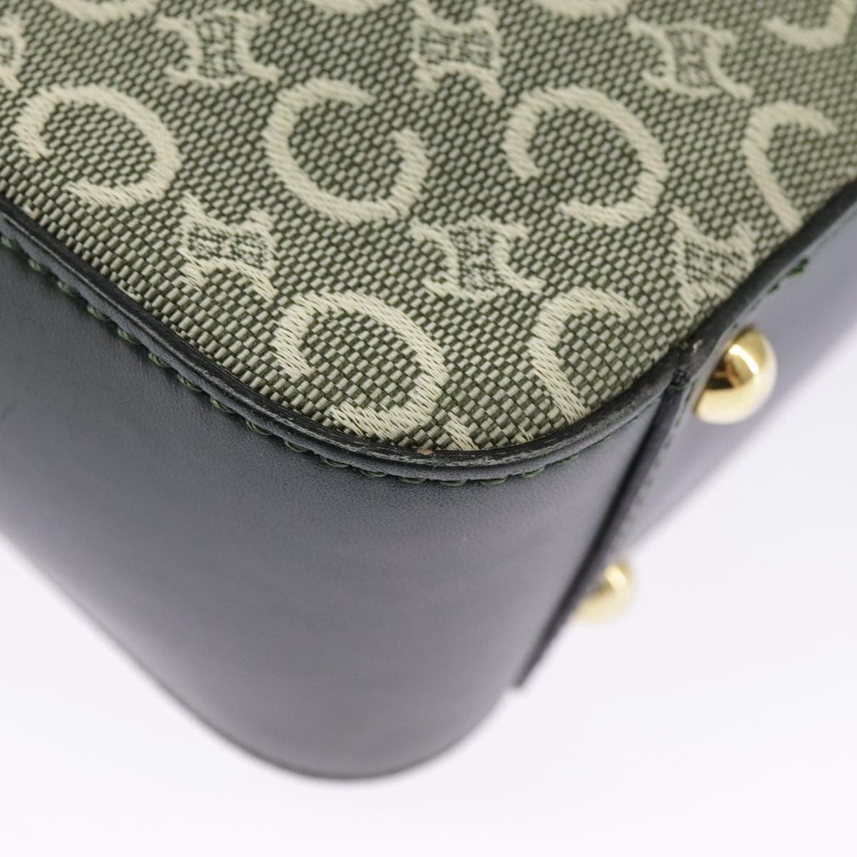 Celine C Macadam Handbag Canvas Gray Canvas Handbag (Pre-Owned)