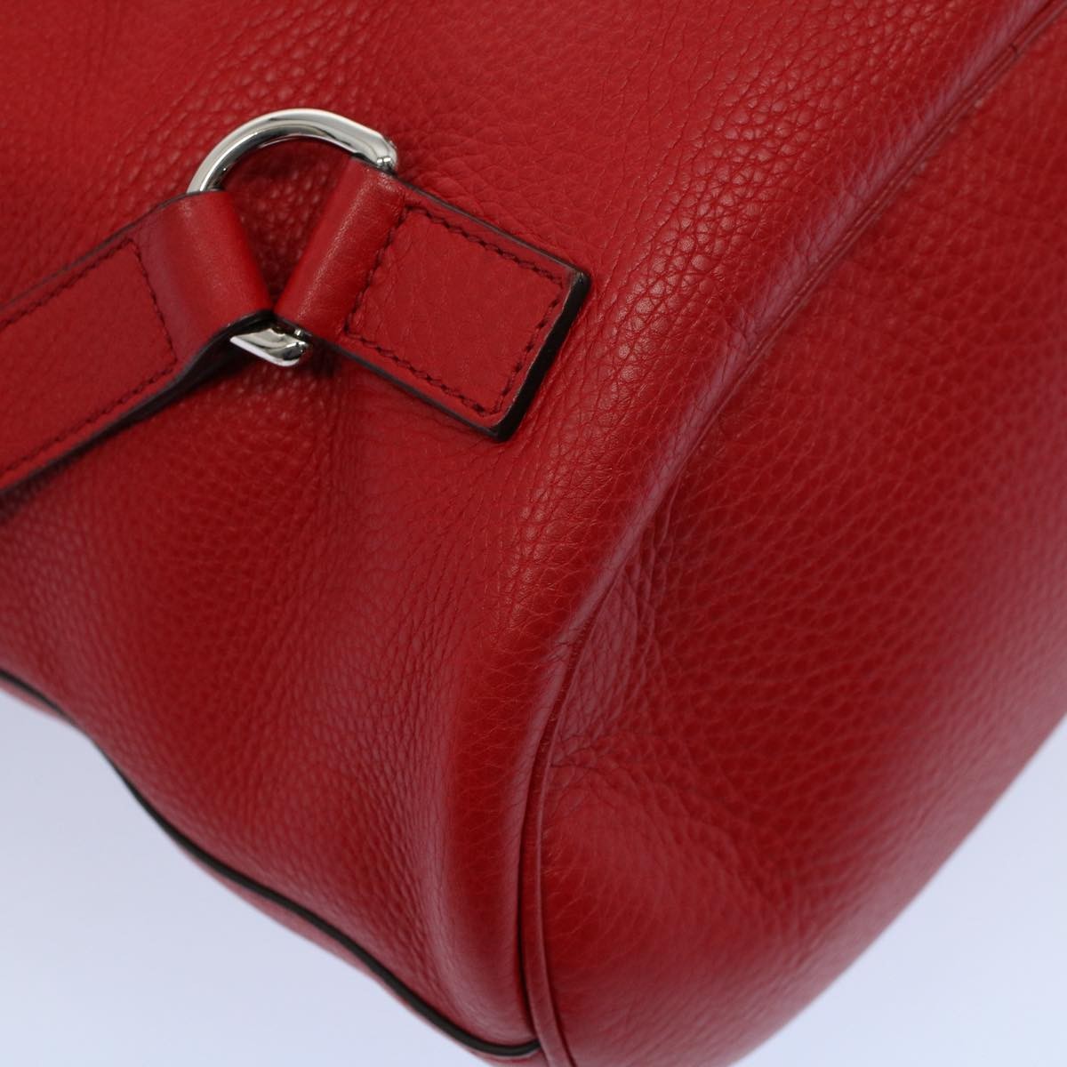 Gucci Soho Drawstring Backpack Leather Red Leather Backpack Bag (Pre-Owned)