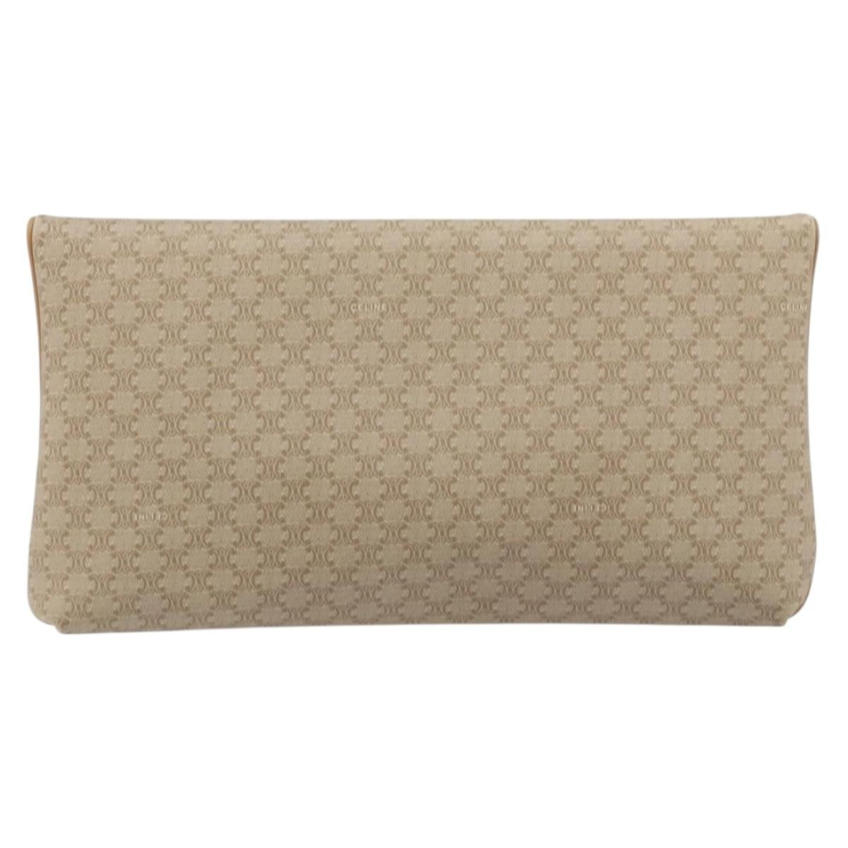 Celine C Macadam Pouch Canvas Beige Pvc Clutche & Pouche Bag (Pre-Owned)