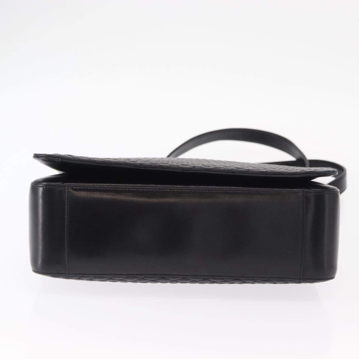 Bally Vintage Shoulder Bag Quilted Leather Black Leather Shoulder Bag Bag (Pre-Owned)