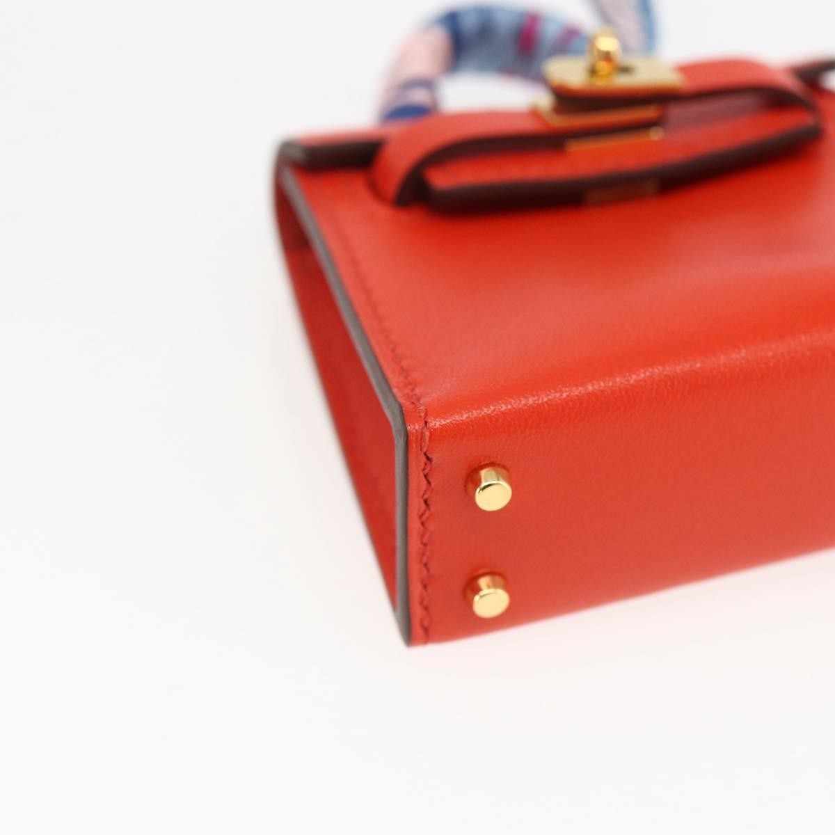 Hermes Kelly Twilly Bag Charm Leather Orange Leather Charms And Keychains Accessory (Pre-Owned)
