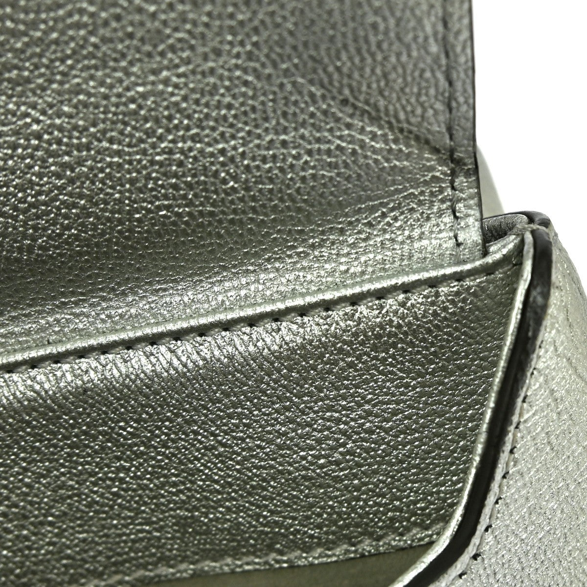 Louis Vuitton Very Chain Bag Whipstitch Leather Silver Leather Handbag (Pre-Owned)