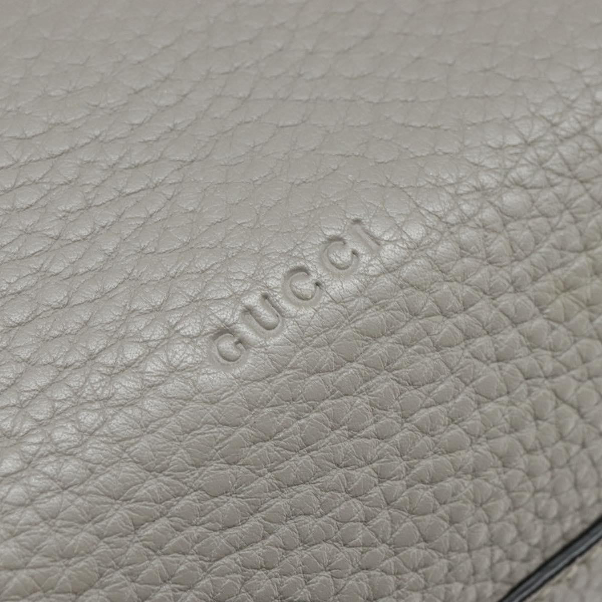 Gucci Bamboo Daily Top Handle Bag Leather Gray Leather Handbag (Pre-Owned)