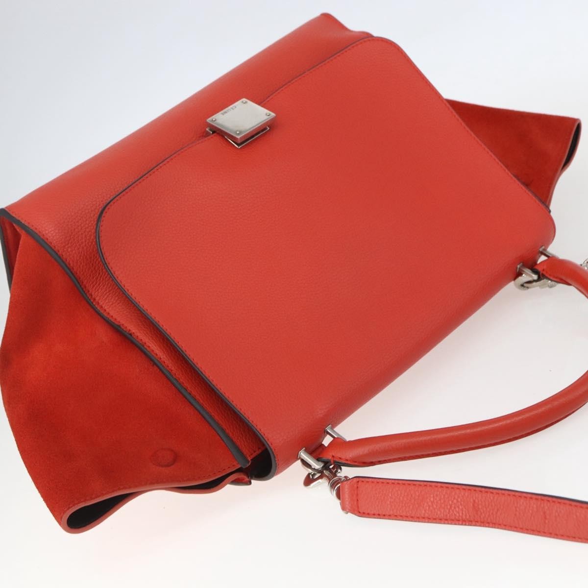 Celine Trapeze Bag Leather Red Leather Handbag (Pre-Owned)