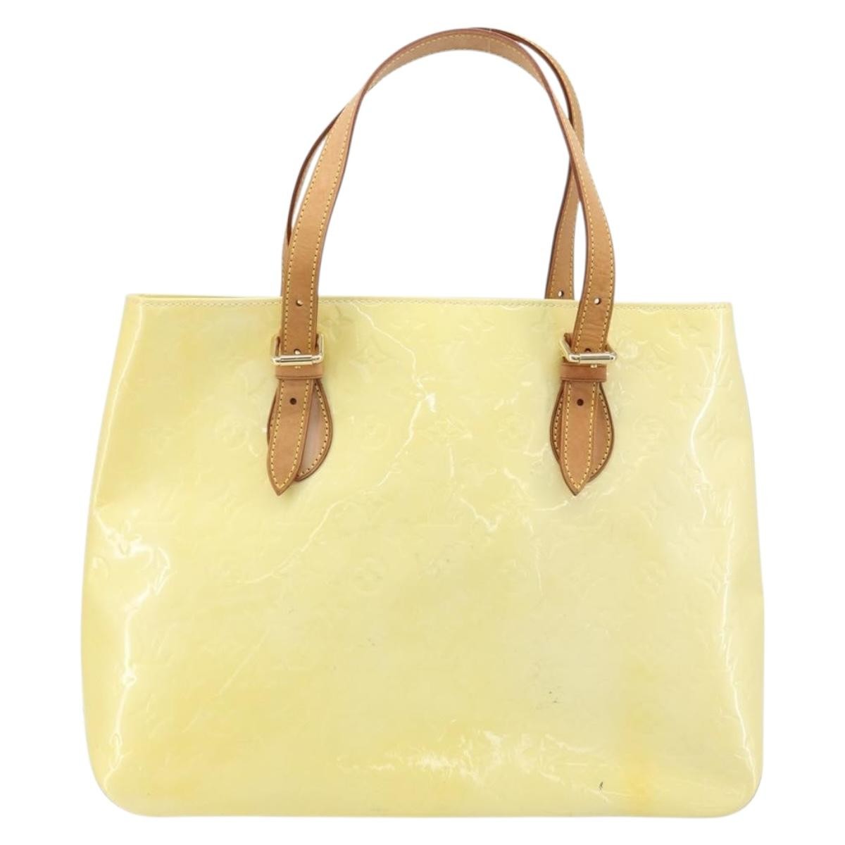 Louis Vuitton Brentwood Handbag Monogram Vernis Yellow Patent_Leather Tote Bag Bag (Pre-Owned)