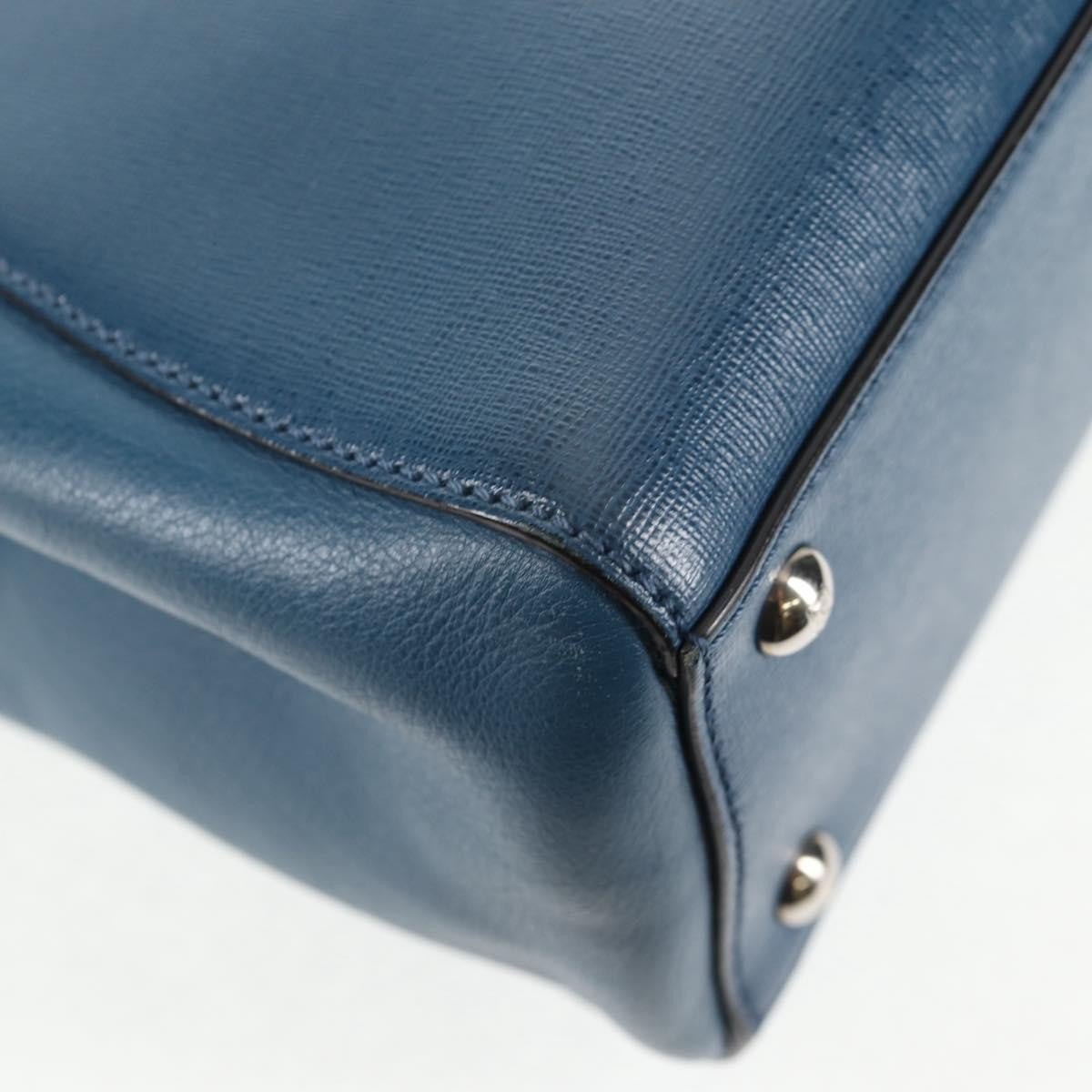 Fendi 2Jours Bag Leather Blue Leather Bag (Pre-Owned)