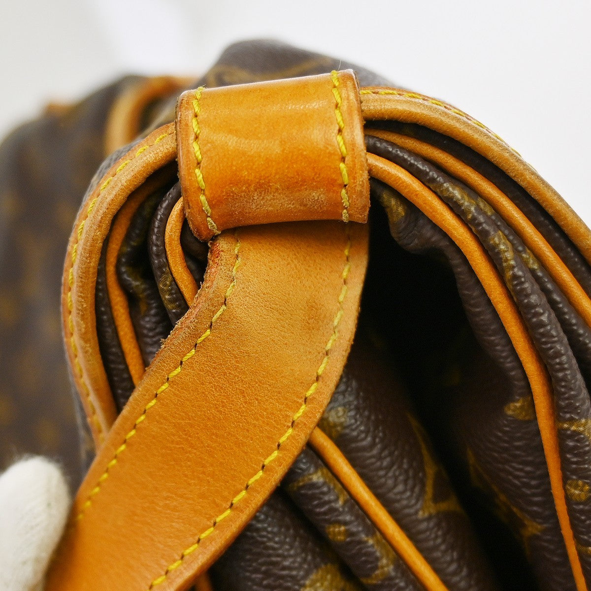 Louis Vuitton Saumur Handbag Monogram Canvas Brown Canvas Shoulder Bag Bag (Pre-Owned)