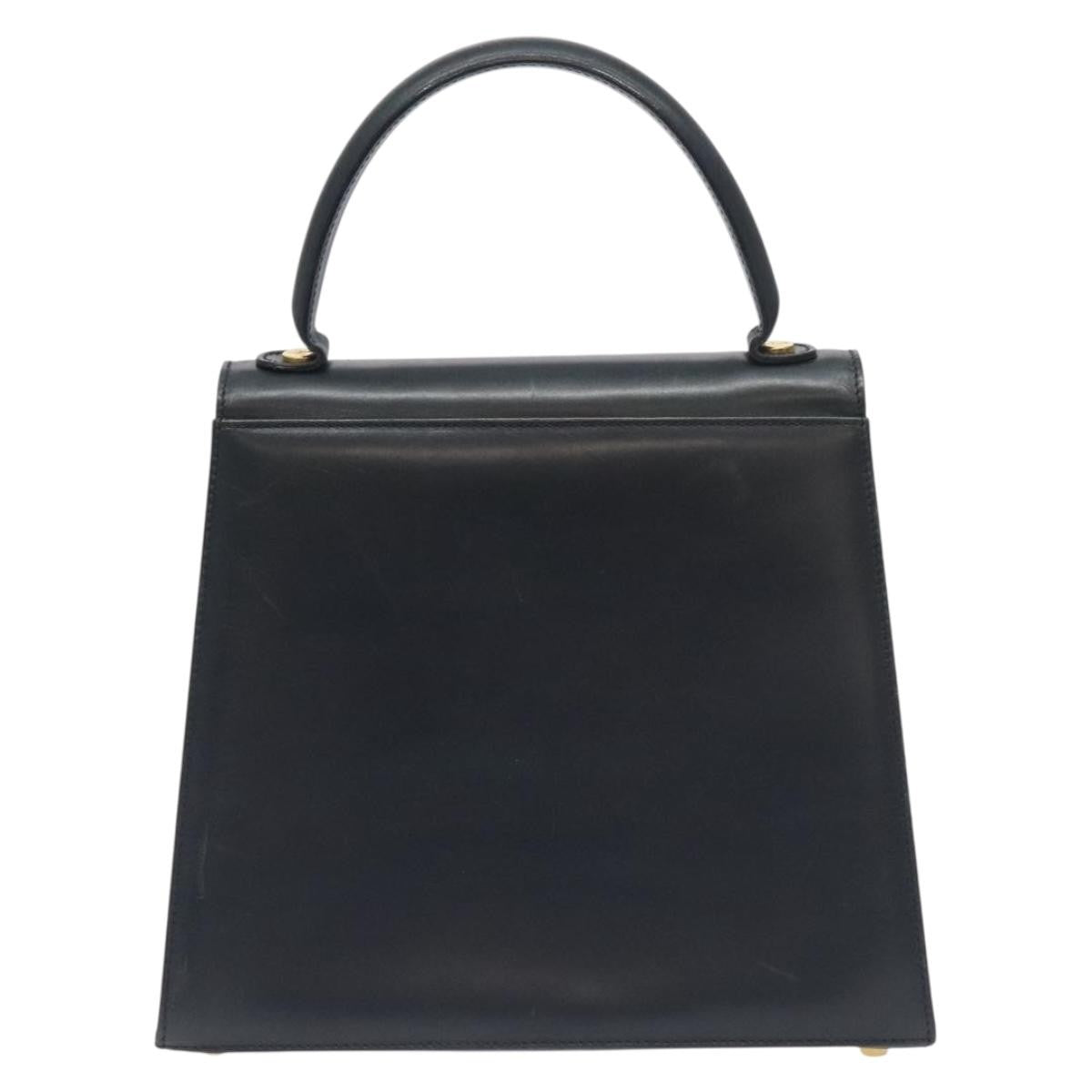 Salvatore Ferragamo Vintage Handbag Leather Black Leather Handbag (Pre-Owned)
