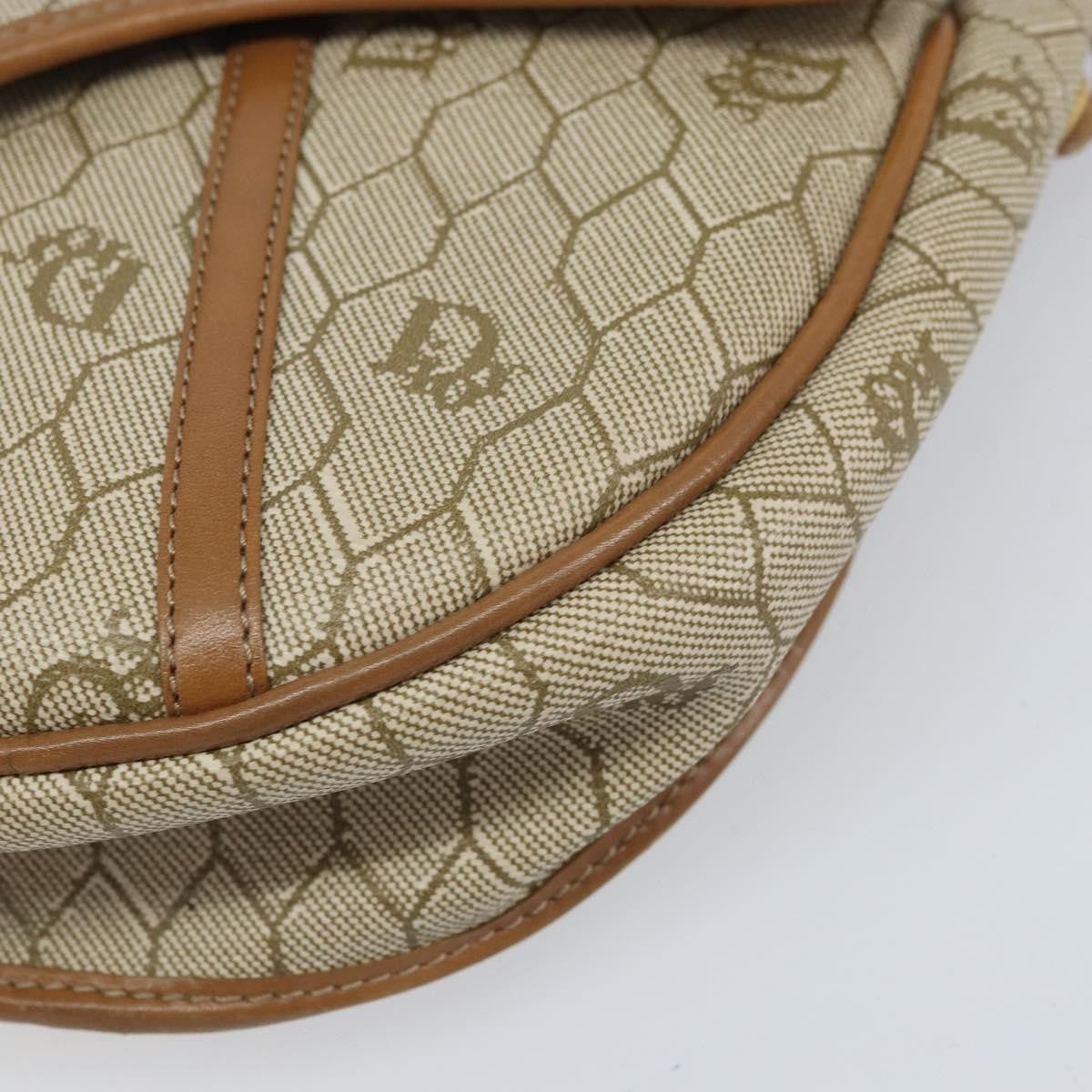 Christian Dior Vintage Honeycomb Shoulder Bag Canvas Beige Canvas Shoulder Bag Bag (Pre-Owned)