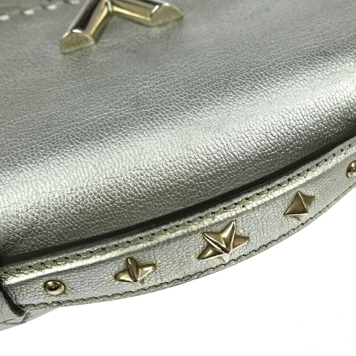 Louis Vuitton Very Chain Bag Whipstitch Leather Silver Leather Handbag (Pre-Owned)