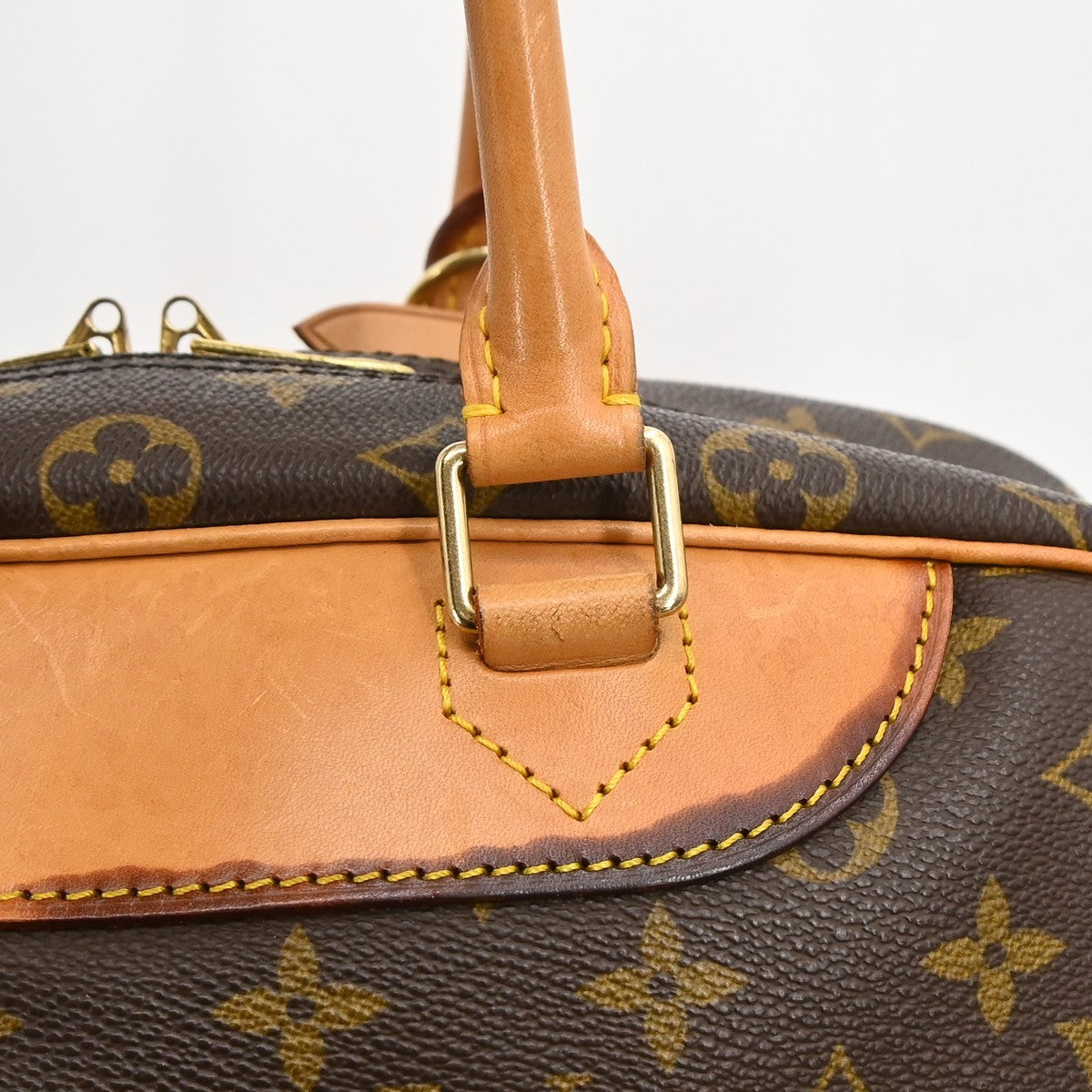Louis Vuitton Deauville Handbag Monogram Canvas Brown Canvas Handbag (Pre-Owned)