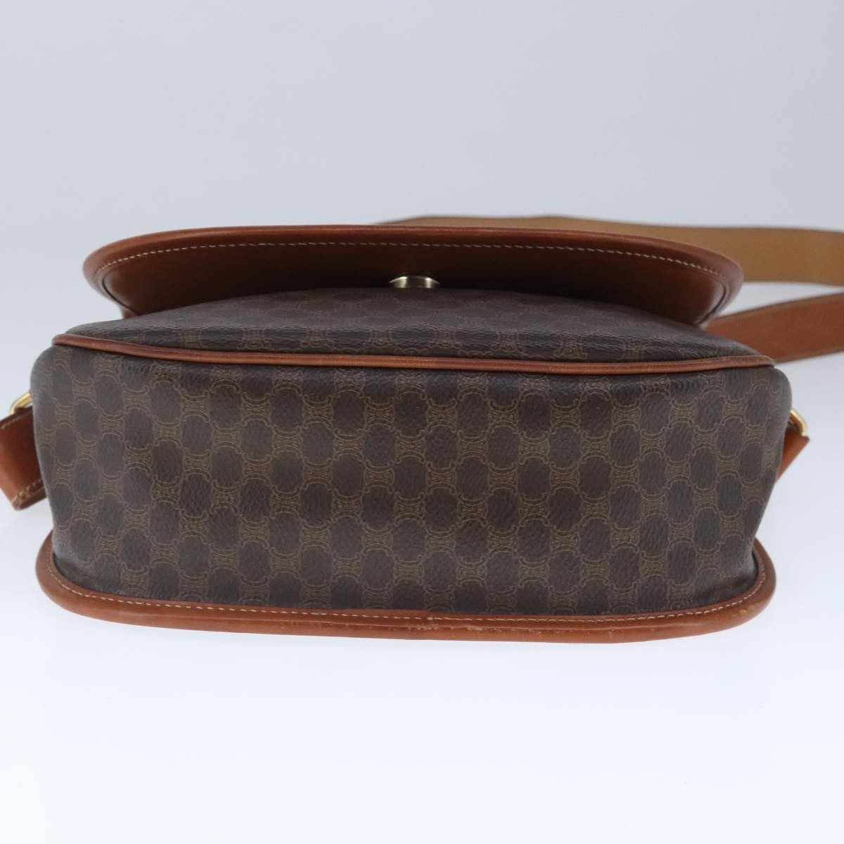 Celine Vintage Macadam Shoulder Bag Canvas And Leather Brown Canvas Shoulder Bag Bag (Pre-Owned)