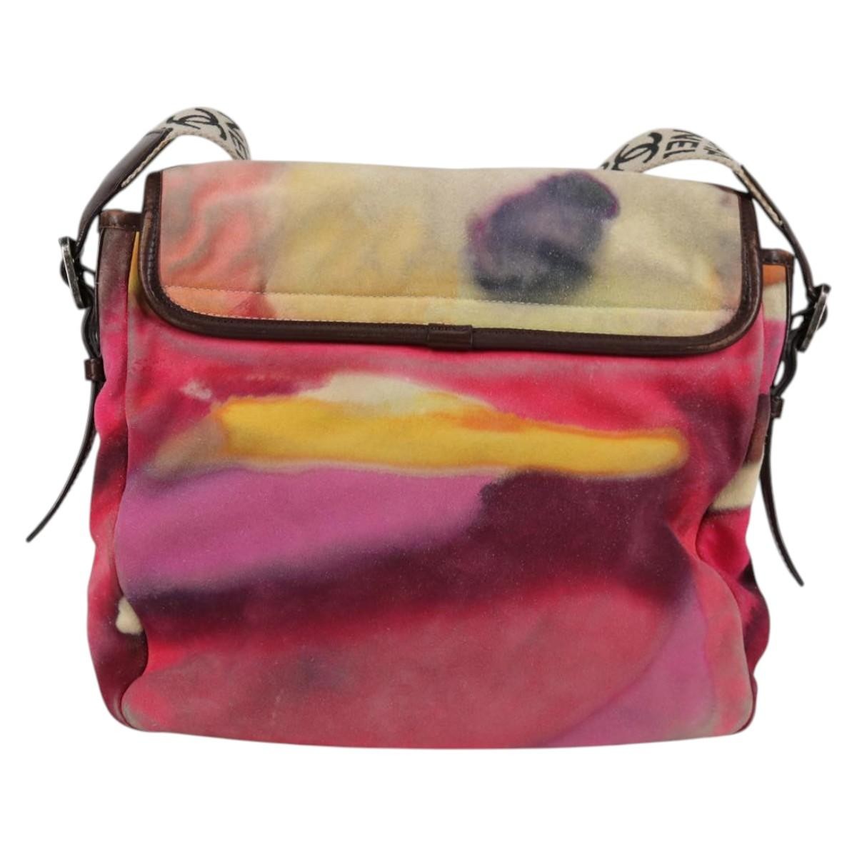 Chanel Flower Power Messenger Bag Multicolor Printed Nubuck Multicolour Suede Shoulder Bag Bag (Pre-Owned)