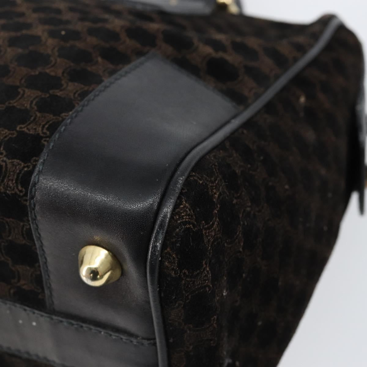 Celine Vintage Macadam Handbag C Macadam Suede Black Suede Handbag (Pre-Owned)