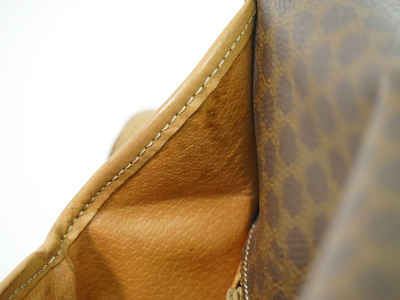 Celine Vintage Macadam Shoulder Bag Canvas And Leather Brown Canvas Shoulder Bag Bag (Pre-Owned)