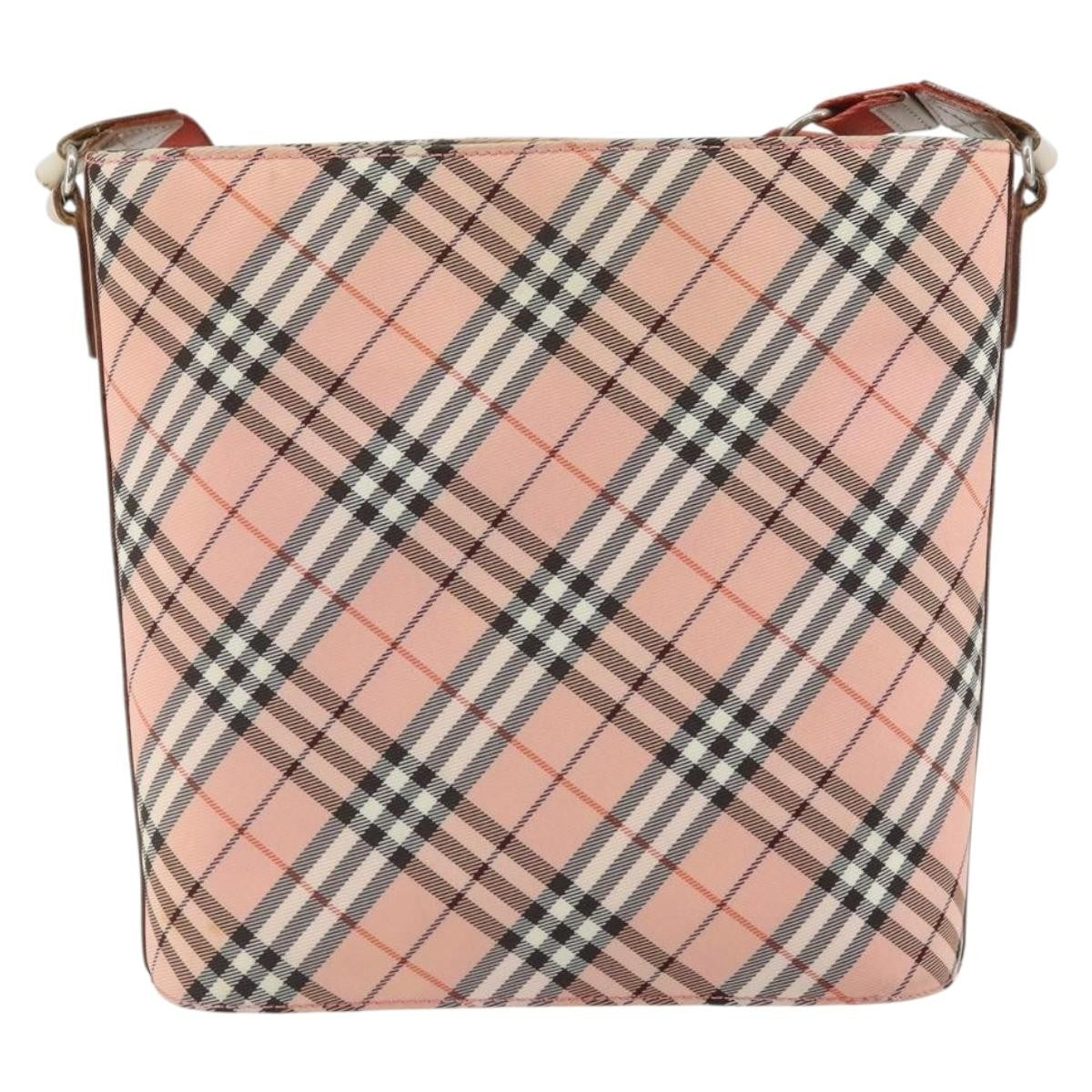 Burberry Nova Check Shoulder Bag Canvas Pink Canvas Shoulder Bag Bag (Pre-Owned)