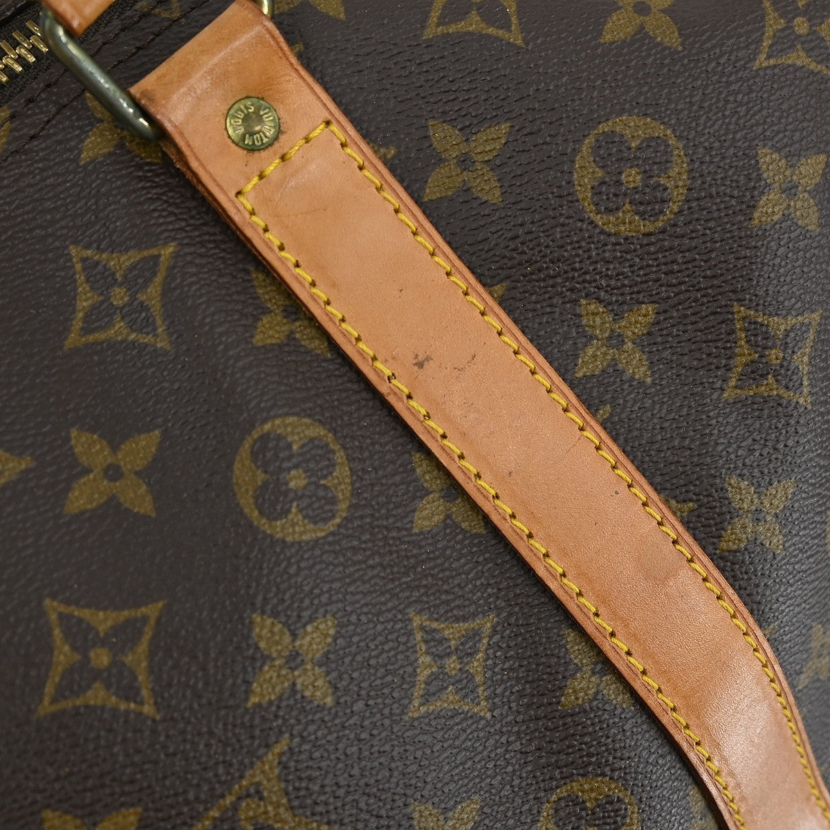 Louis Vuitton Keepall Bandouliere Bag Monogram Canvas Brown Canvas Travel Bag Bag (Pre-Owned)