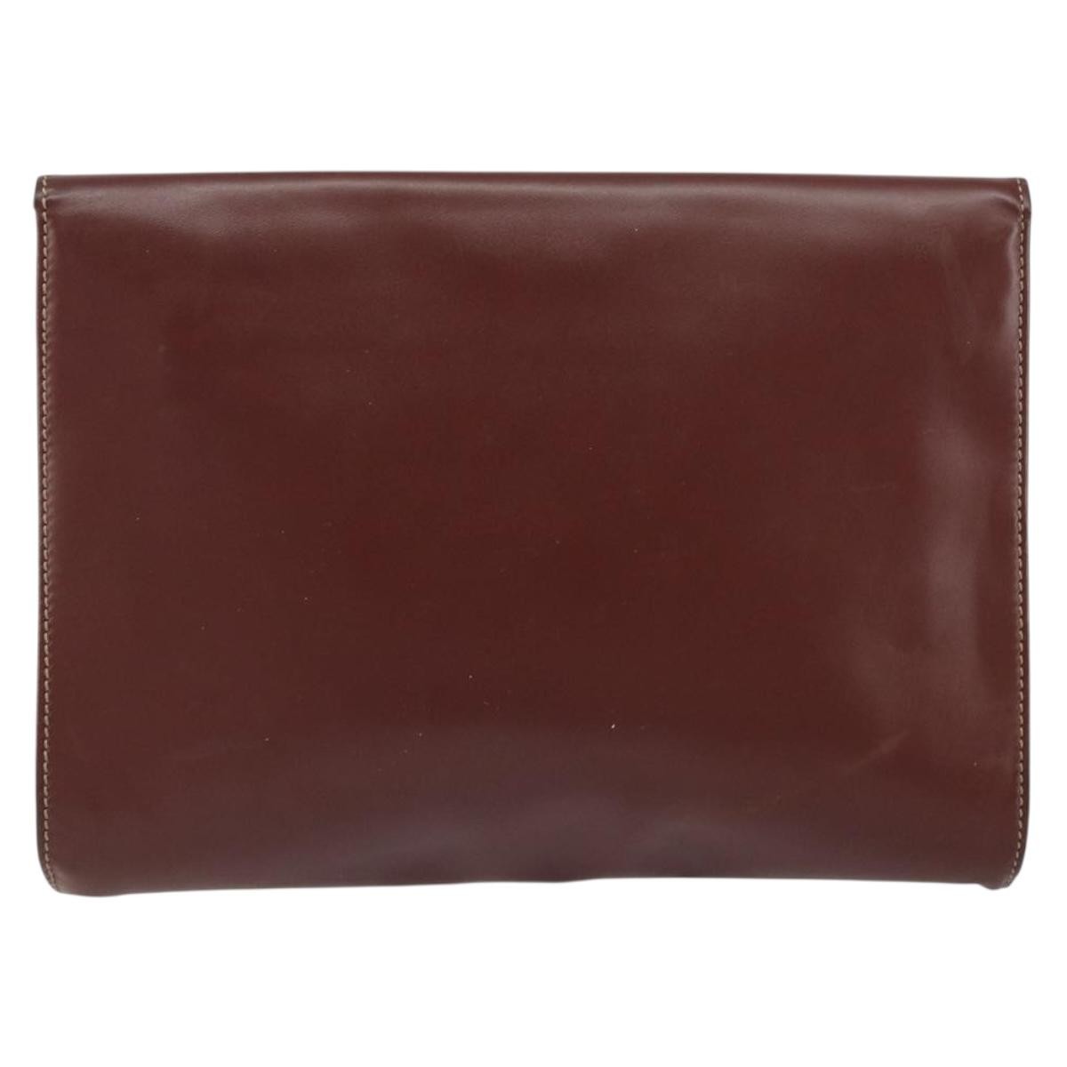 Cartier Must De Cartier Clutch Bag Leather Burgundy Leather Clutche & Pouche Bag (Pre-Owned)