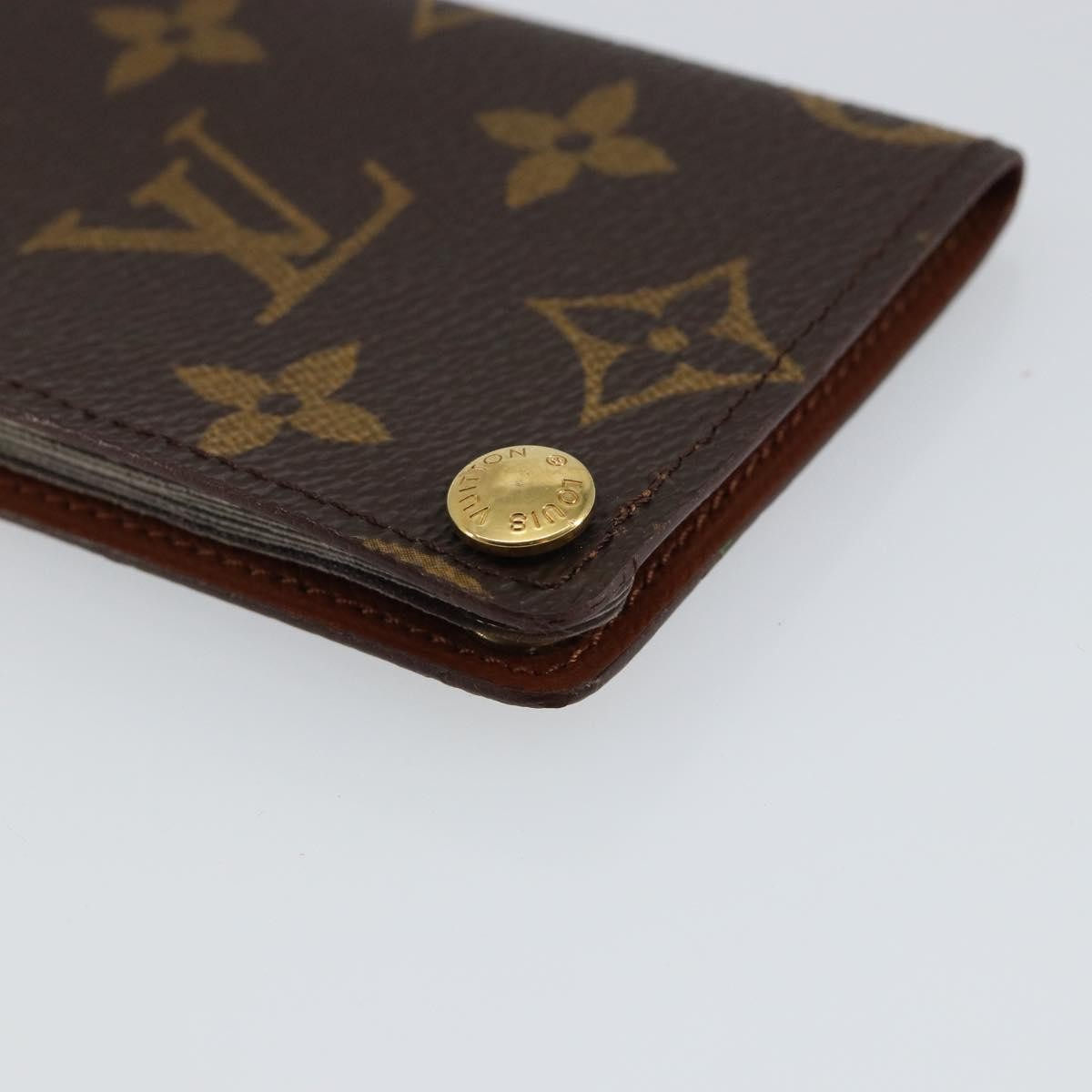 Louis Vuitton Porte Cartes Pression Card Case Monogram Canvas Brown Canvas Card Holders Accessory (Pre-Owned)