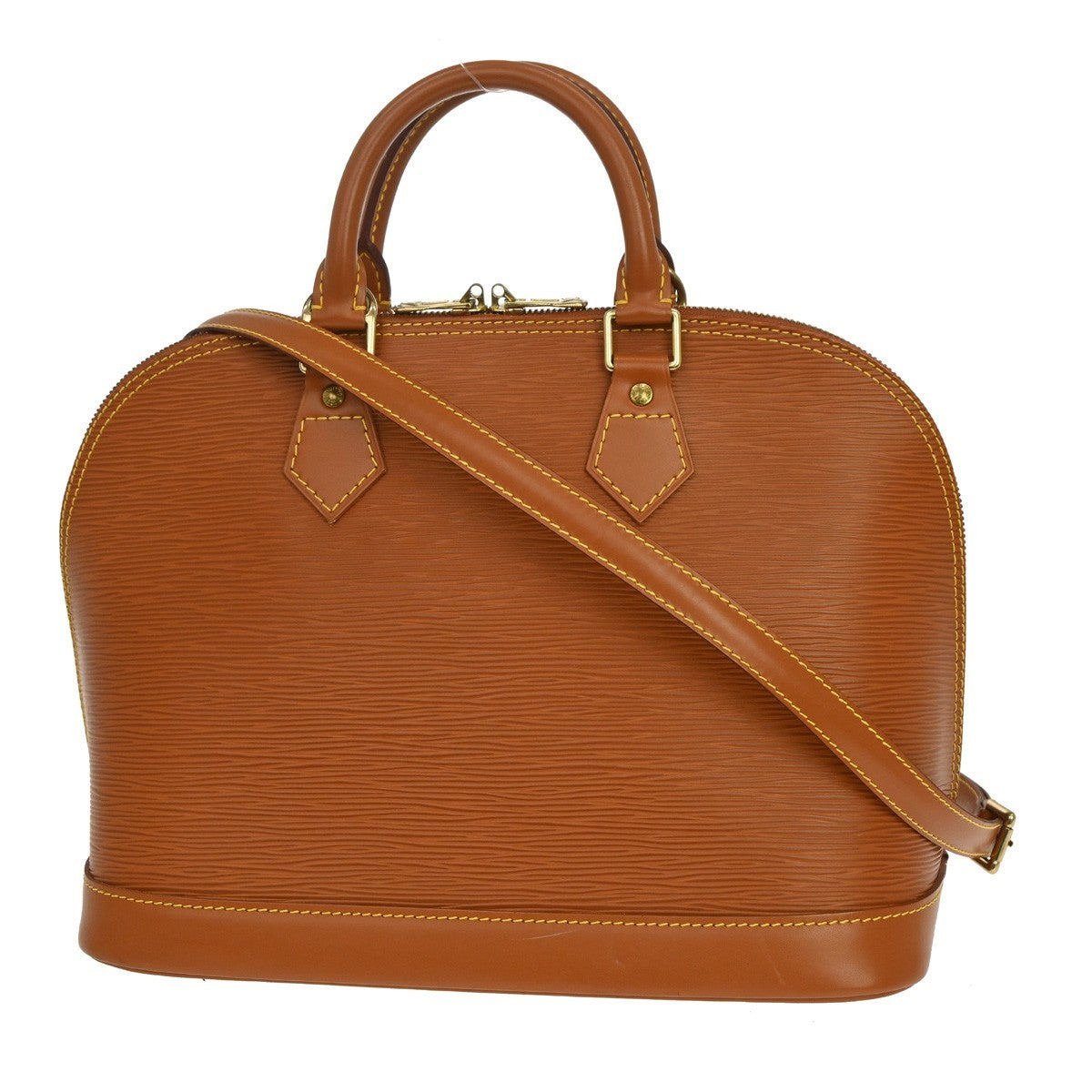 Louis Vuitton Vintage Alma Handbag Epi Leather Brown Leather Handbag (Pre-Owned)