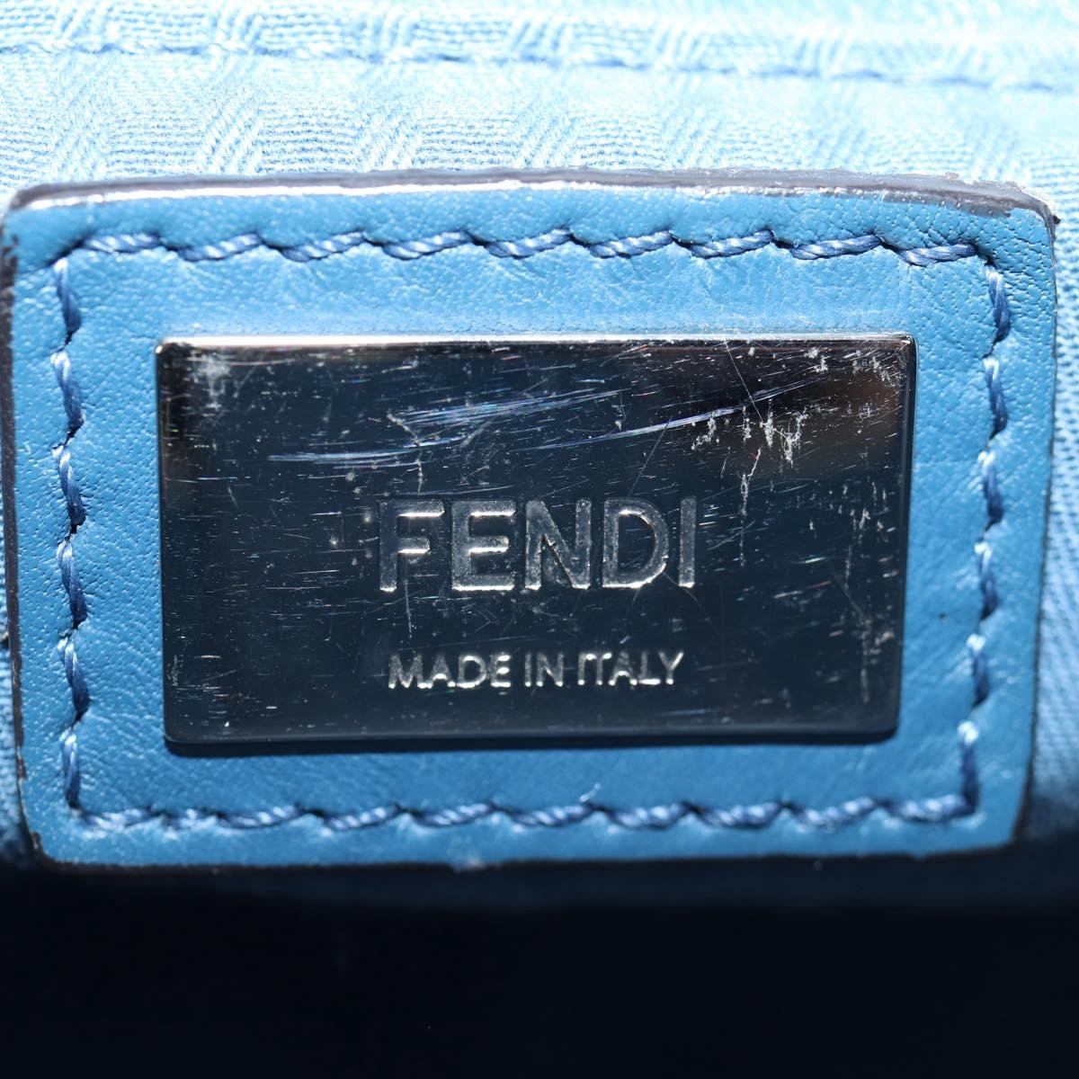 Fendi 2Jours Bag Leather Blue Leather Bag (Pre-Owned)