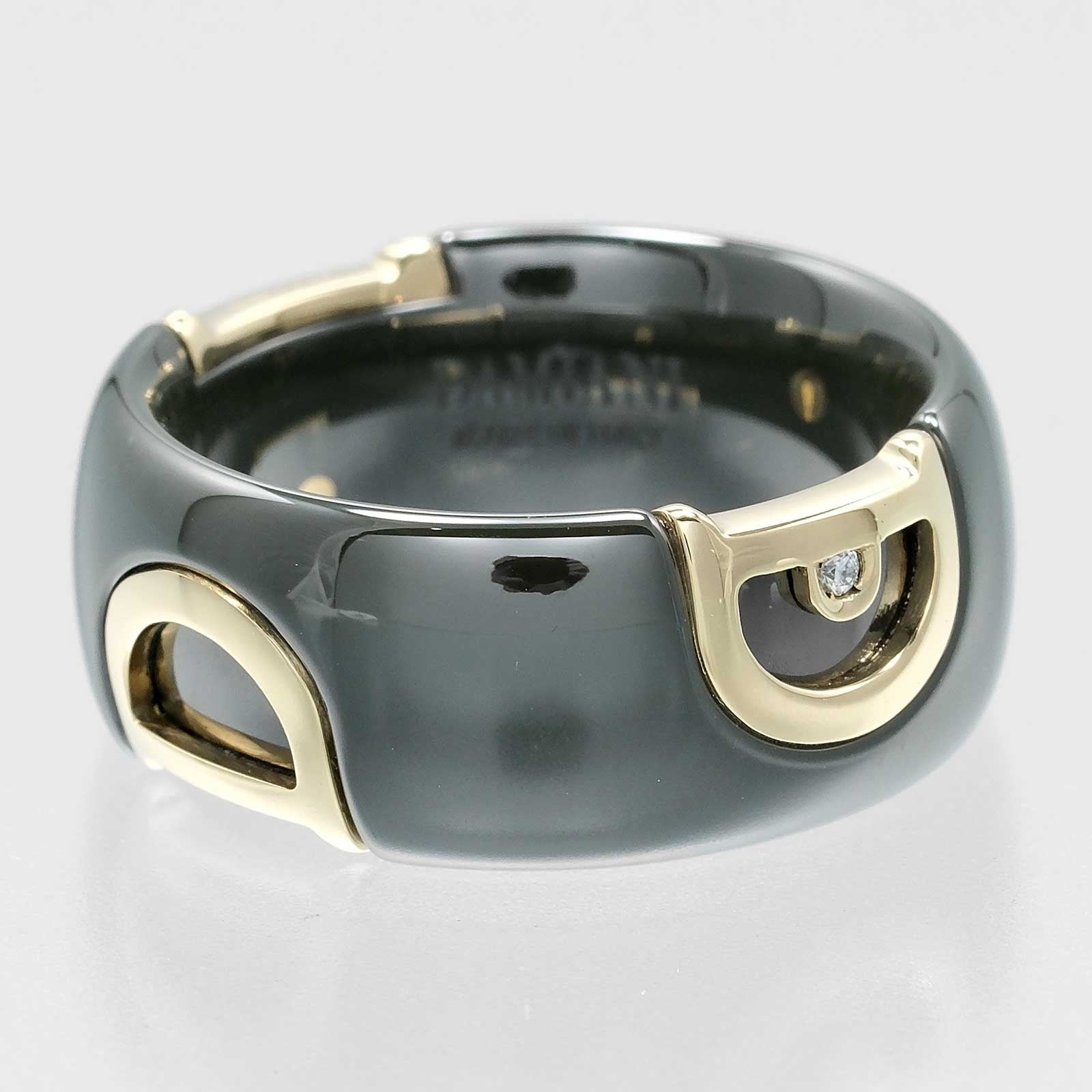 Damiani D Icon Ring K18 (White Gold), Ceramic And Diamond Green Ceramic Ring Jewelry (Pre-Owned)