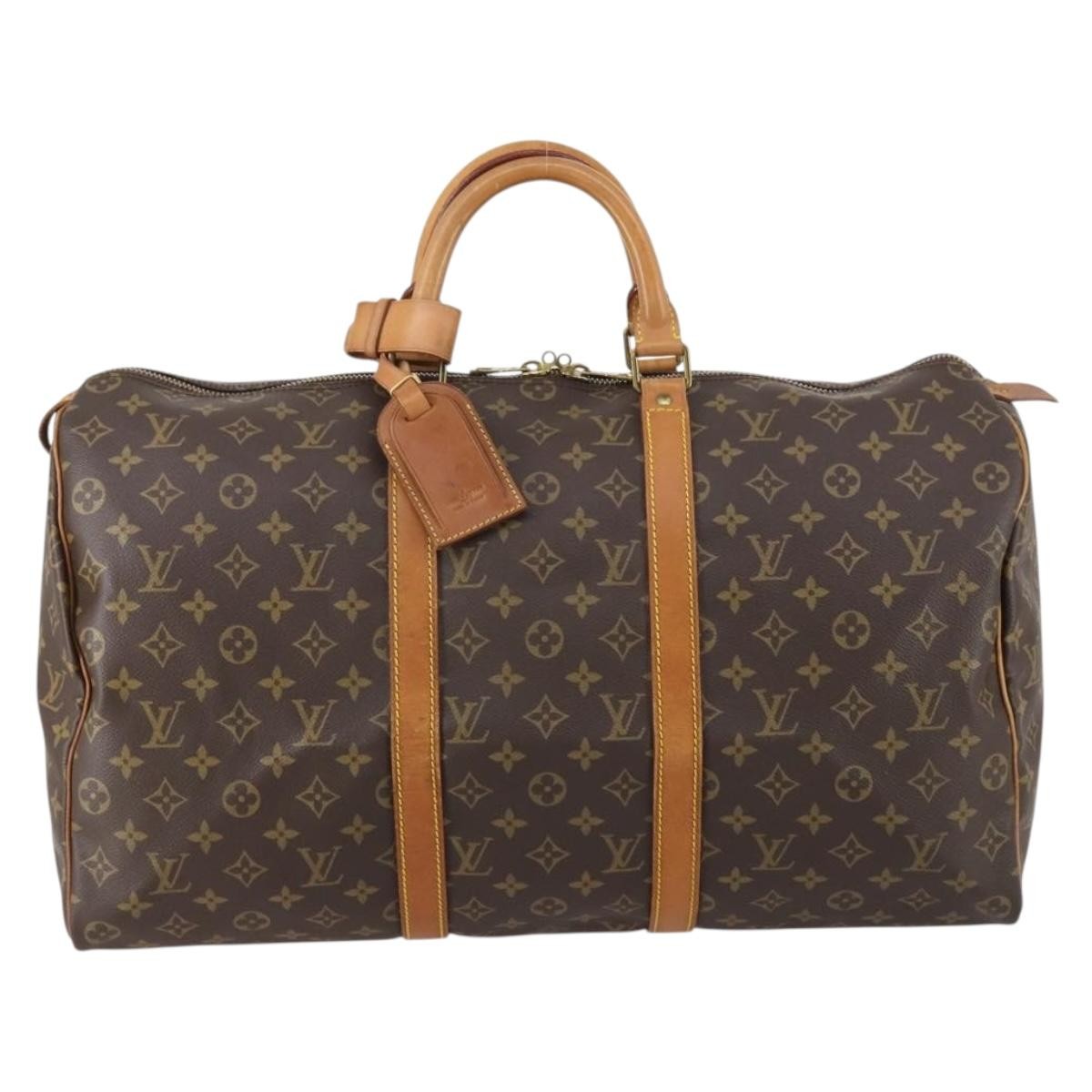 Louis Vuitton Keepall Bag Monogram Canvas Brown Canvas Travel Bag Bag (Pre-Owned)