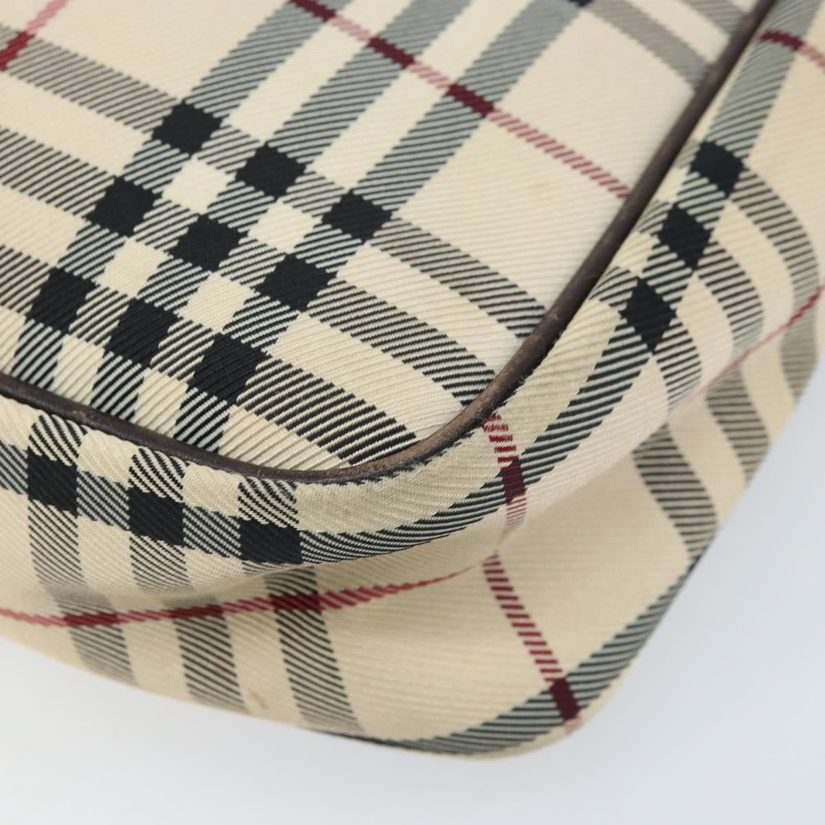 Burberry Nova Check Shoulder Bag Canvas And Leather Beige Canvas Shoulder Bag Bag (Pre-Owned)