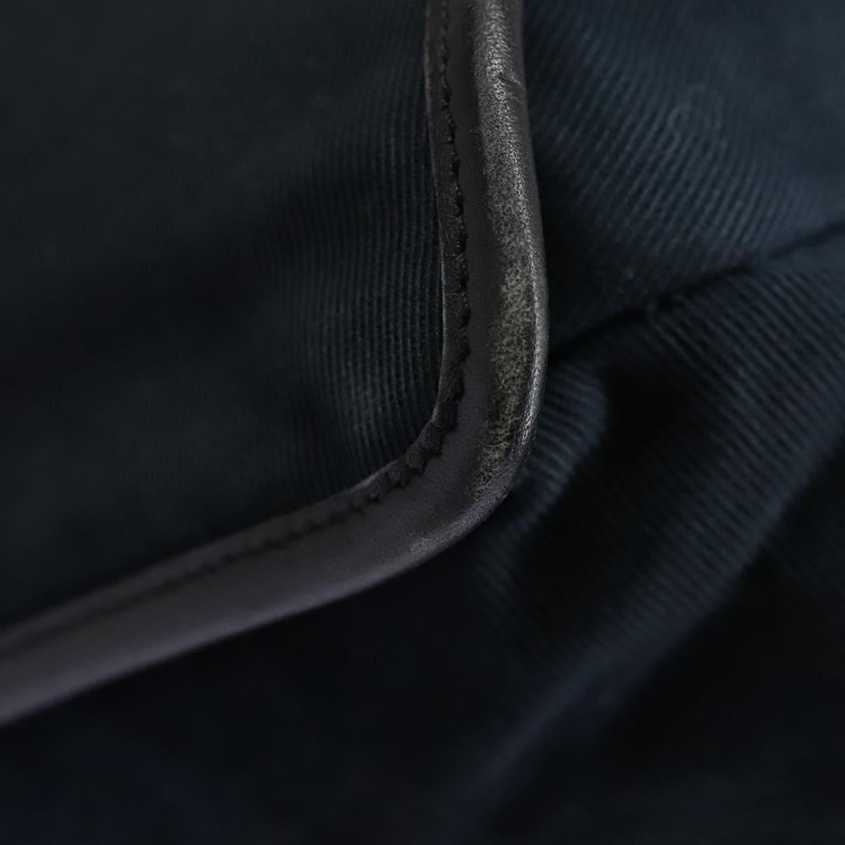 Gucci Sherry Line Shoulder Bag Canvas Black Canvas Shoulder Bag Bag (Pre-Owned)