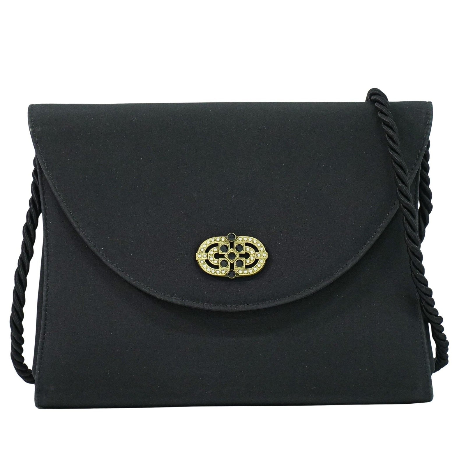 Salvatore Ferragamo Vintage Shoulder Bag Nylon Black Nylon Shoulder Bag Bag (Pre-Owned)