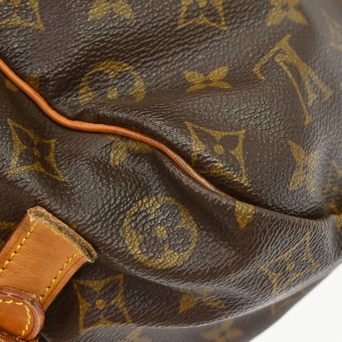 Louis Vuitton Saumur Handbag Monogram Canvas Brown Canvas Shoulder Bag Bag (Pre-Owned)
