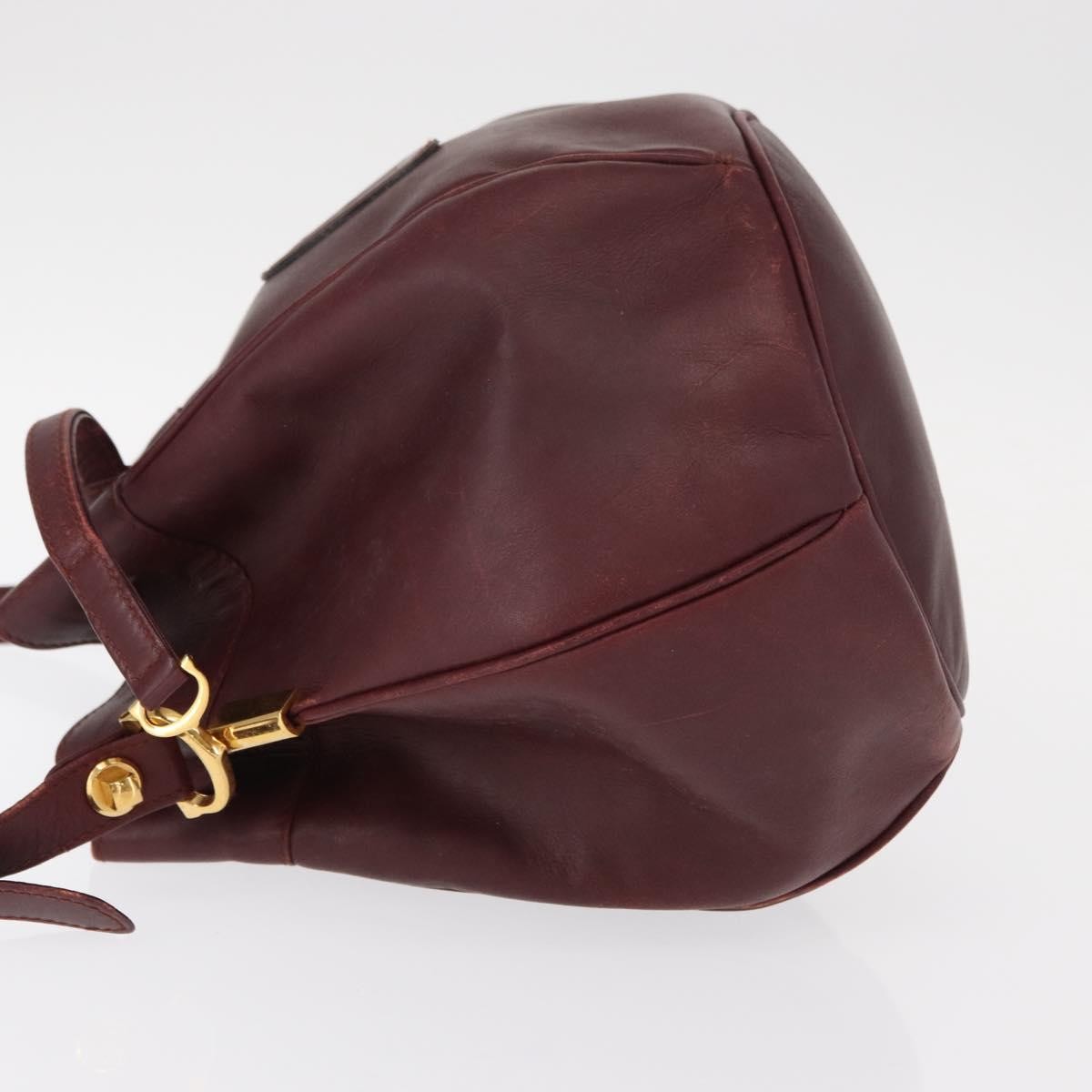 Cartier Must De Cartier Bag Leather Burgundy Leather Shoulder Bag Bag (Pre-Owned)
