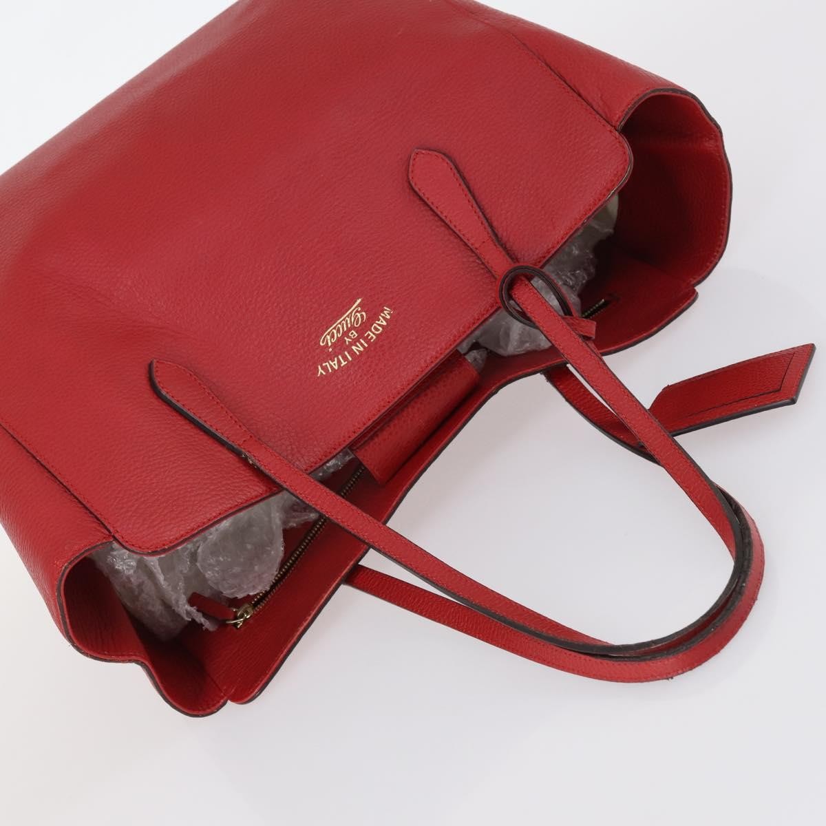 Gucci Swing Tote Leather Red Leather Bag (Pre-Owned)