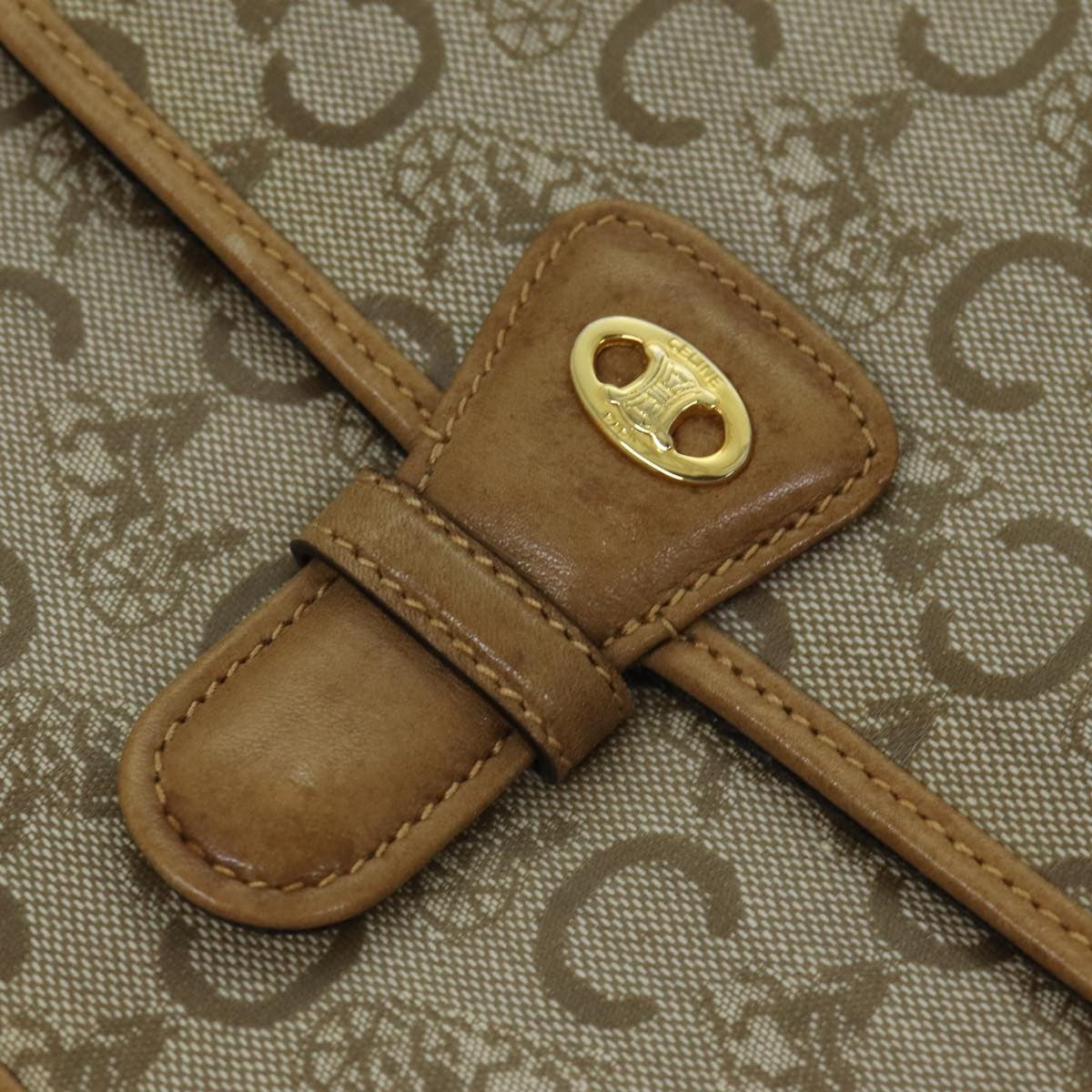 Celine C Macadam Shoulder Bag Canvas Beige Canvas Shoulder Bag Bag (Pre-Owned)