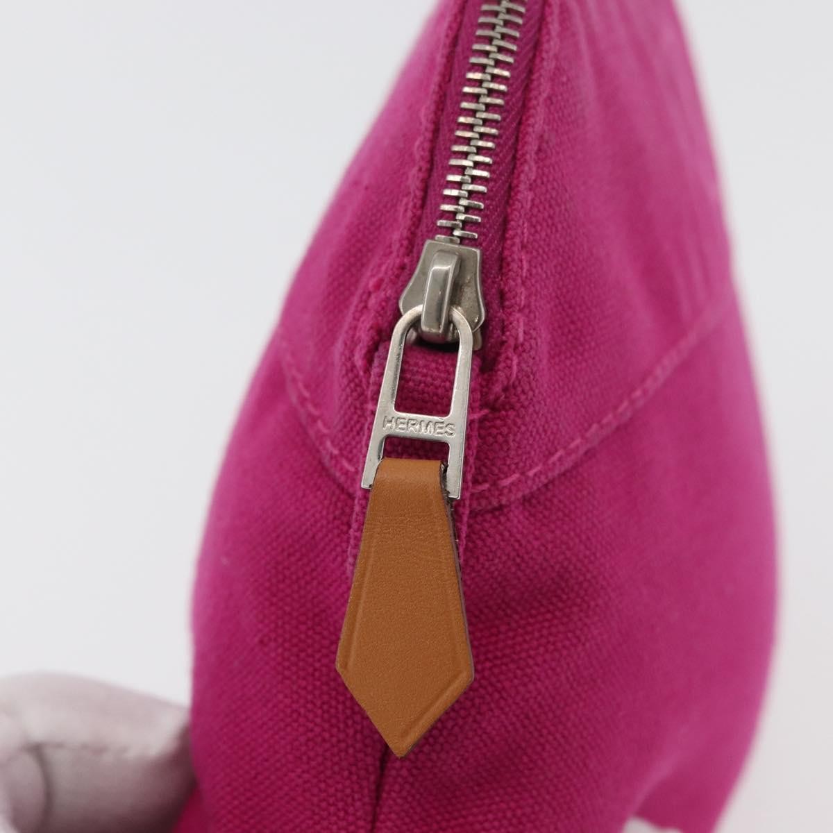 Hermes Bolide Travel Pouch Canvas Pink Canvas Clutche & Pouche Bag (Pre-Owned)