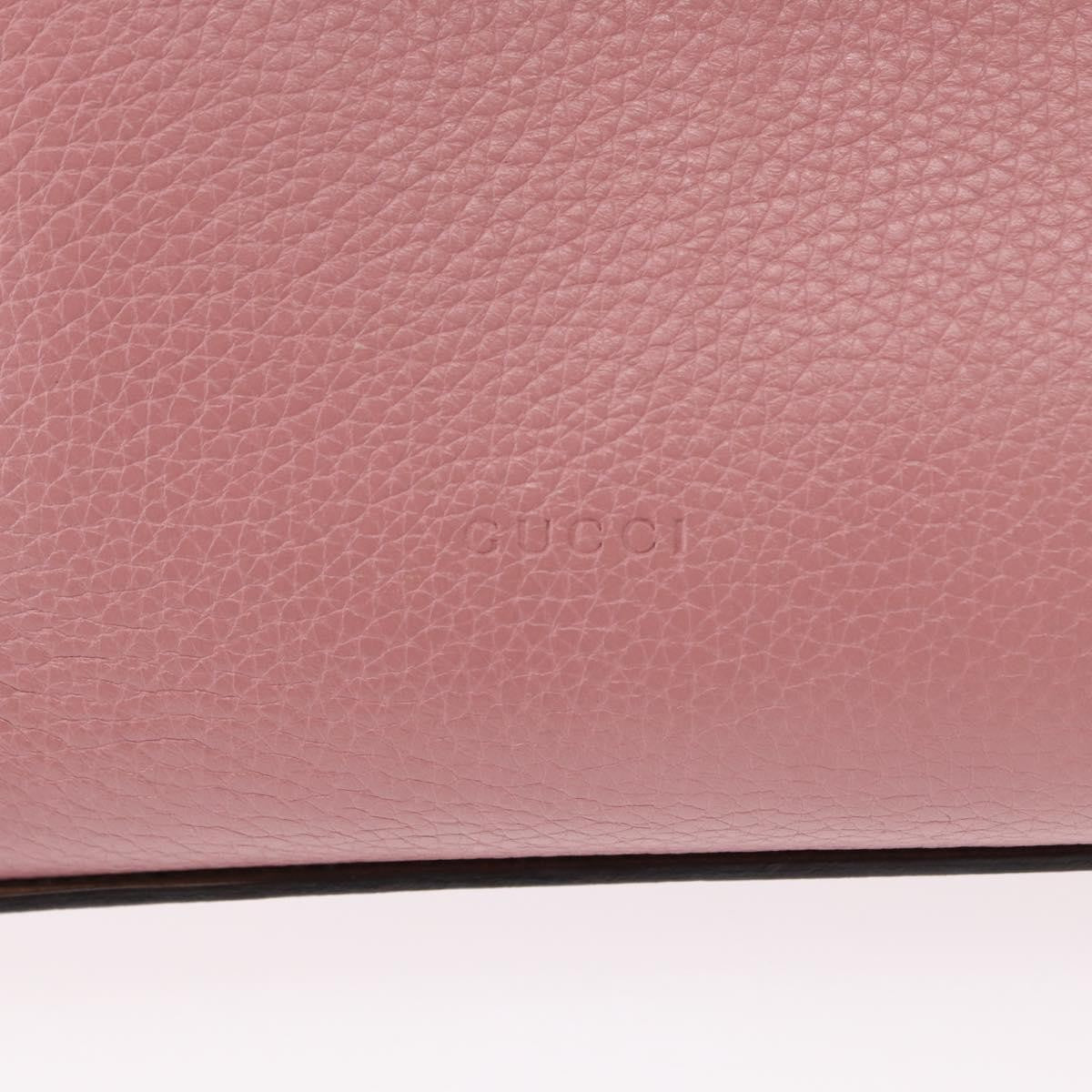 Gucci Bamboo Daily Top Handle Bag Leather Pink Leather Handbag (Pre-Owned)