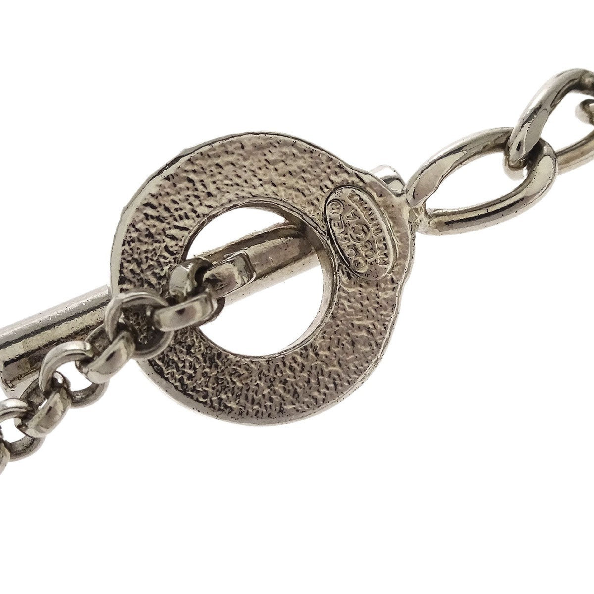 Chanel Cc Pendant Necklace Metal Silver Silver_Plated Necklace Jewelry (Pre-Owned)