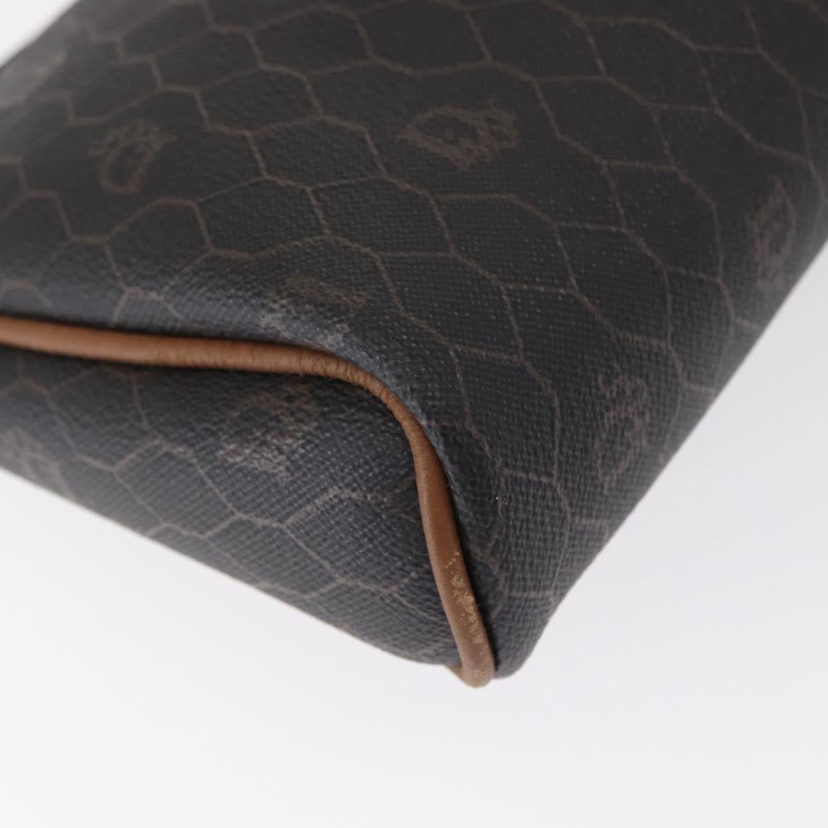 Christian Dior Vintage Honeycomb Zip Pouch Coated Canvas Black Pvc Clutche & Pouche Bag (Pre-Owned)