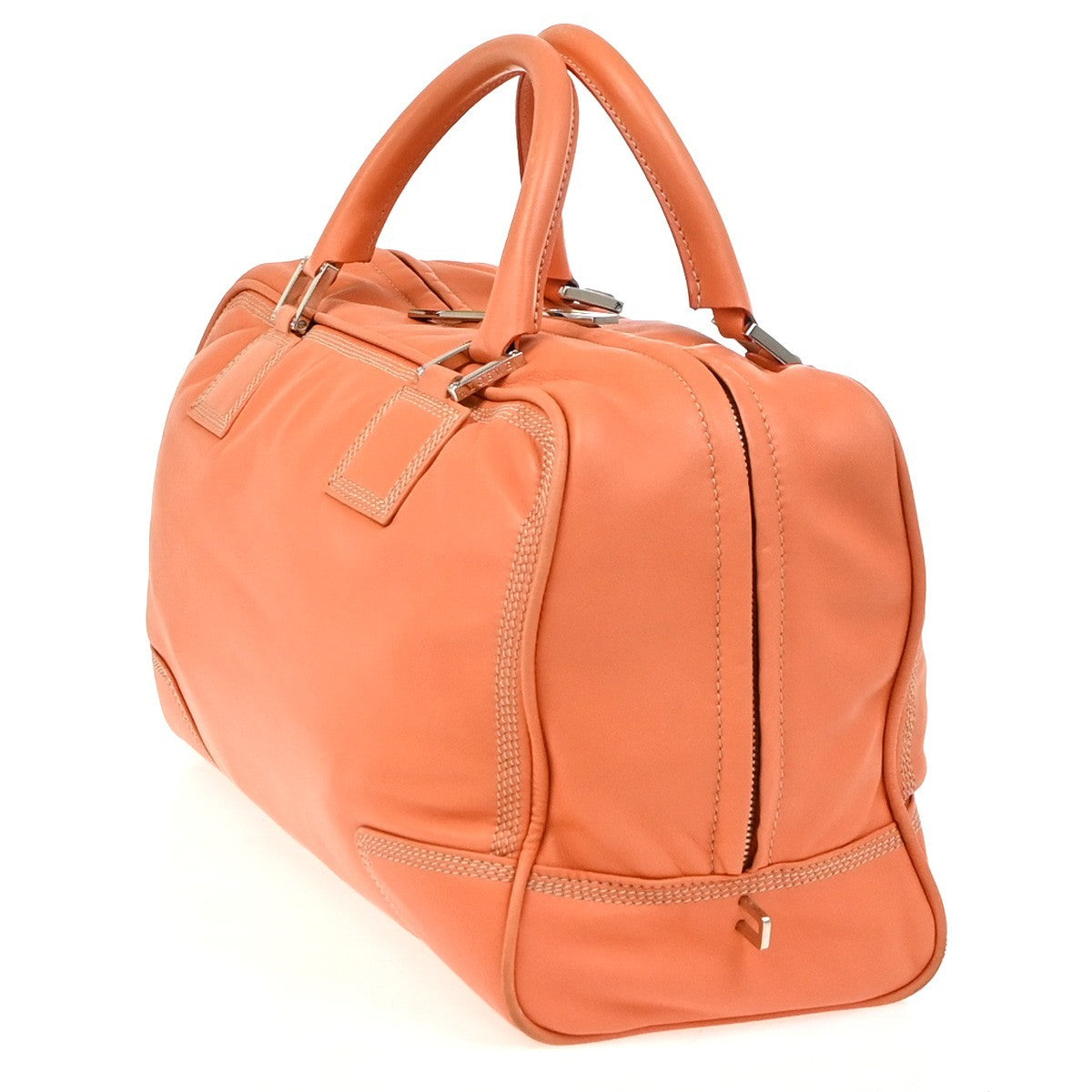 Loewe Amazona Bag Leather Orange Leather Handbag (Pre-Owned)