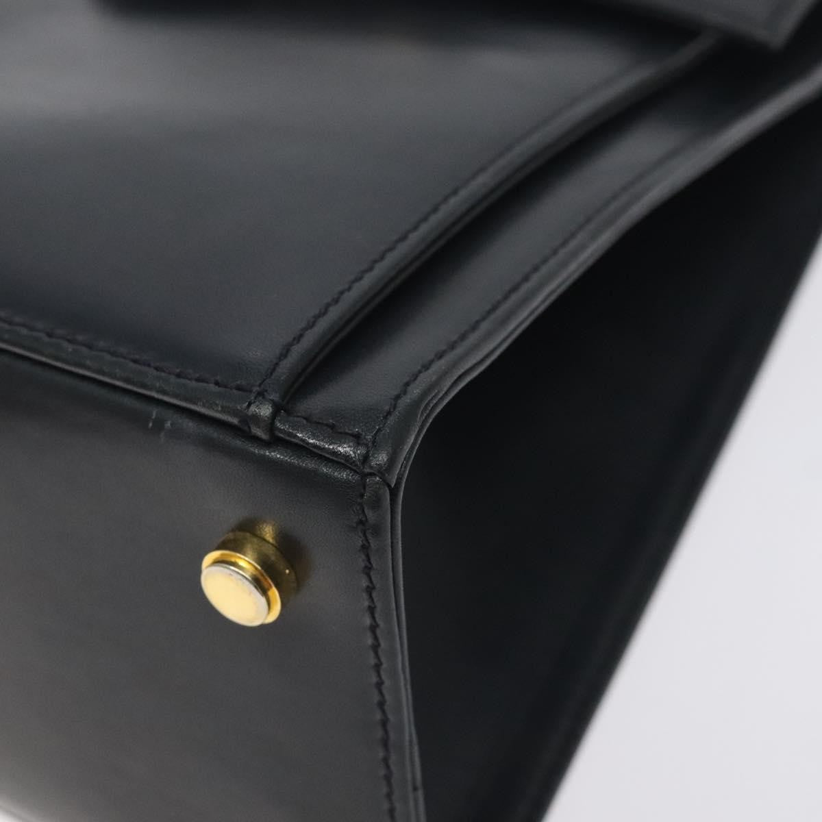 Salvatore Ferragamo Vintage Handbag Leather Black Leather Handbag (Pre-Owned)