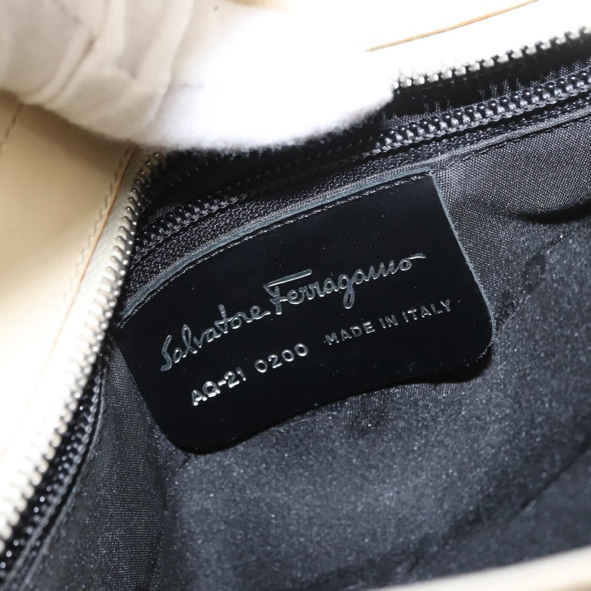 Salvatore Ferragamo Gancini Shoulder Bag Canvas Khaki Canvas Shoulder Bag Bag (Pre-Owned)