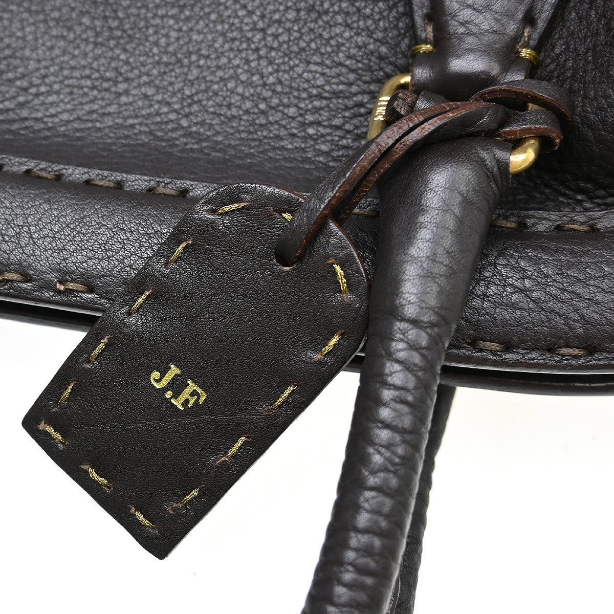 Fendi Selleria Frame Doctor Bag Leather Brown Leather Handbag (Pre-Owned)
