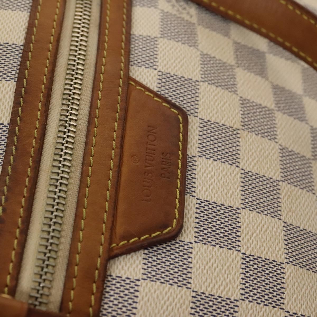 Louis Vuitton Evora Handbag Damier White Canvas Bag (Pre-Owned)