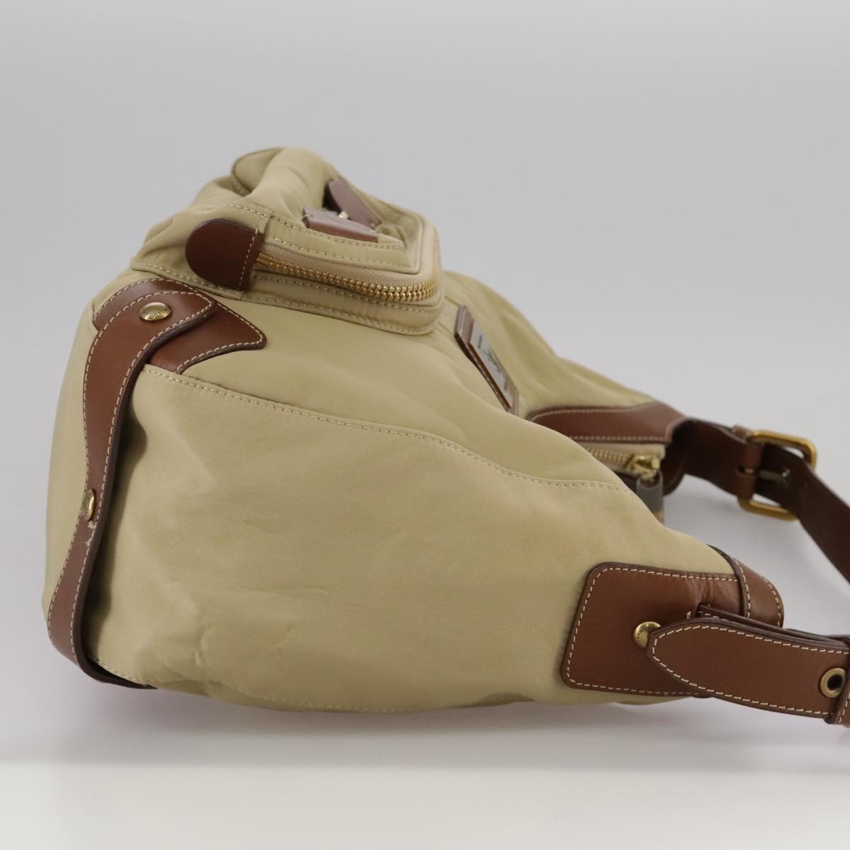 Burberry Blue Label Shoulder Bag Nylon Beige Nylon Shoulder Bag Bag (Pre-Owned)