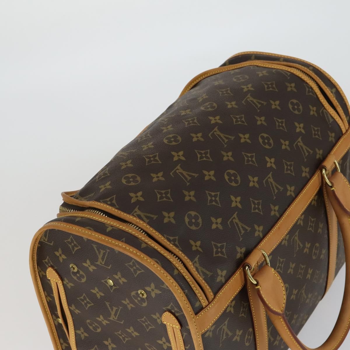 Louis Vuitton Dog Carrier Bag Monogram Canvas Brown Canvas Travel Bag Bag (Pre-Owned)