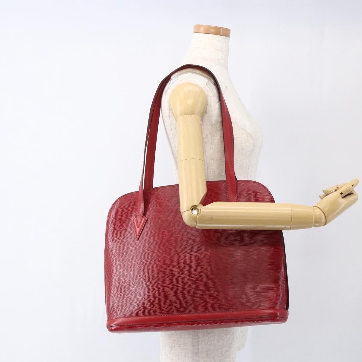 Louis Vuitton Lussac Handbag Epi Leather Red Leather Shoulder Bag Bag (Pre-Owned)