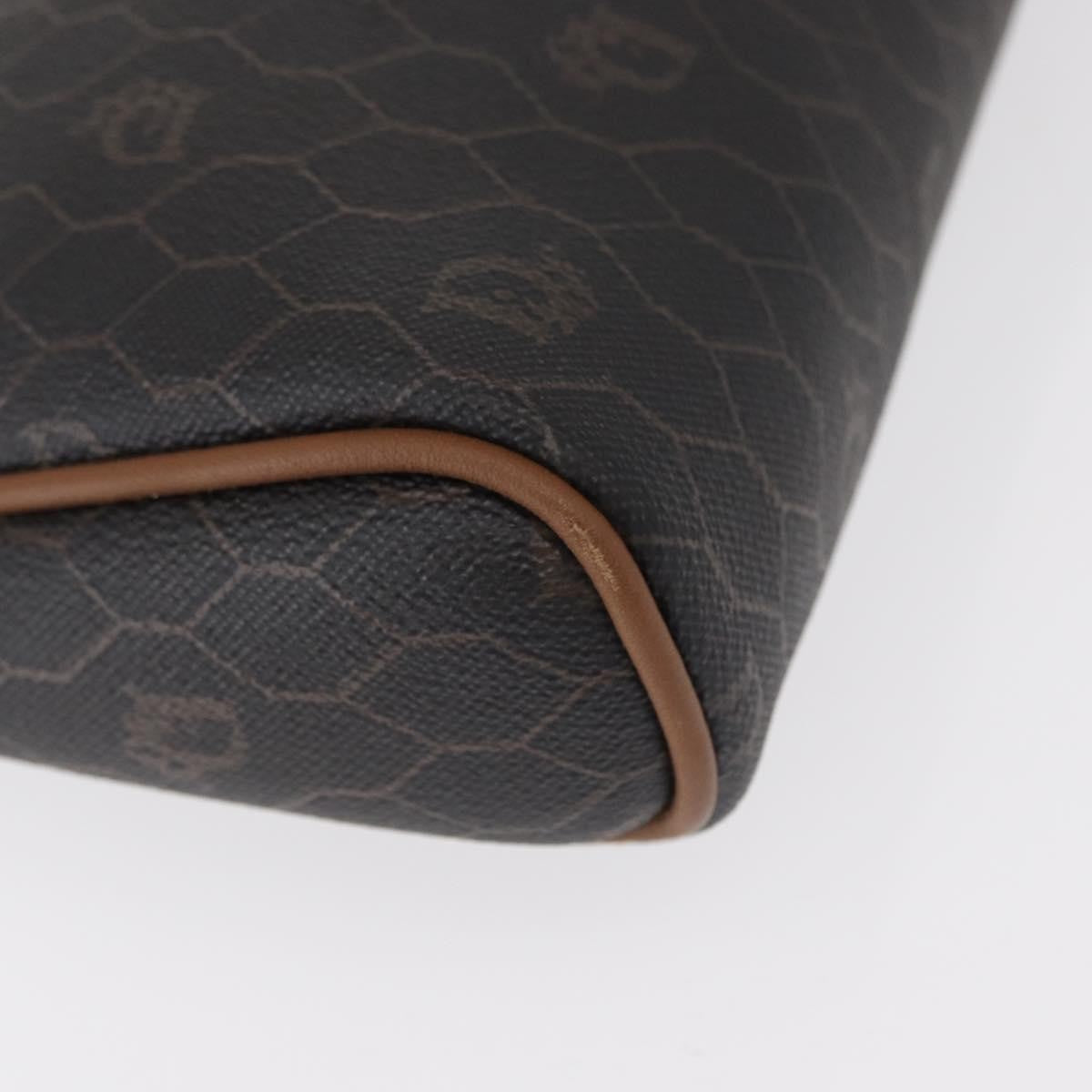 Christian Dior Vintage Honeycomb Zip Pouch Coated Canvas Black Pvc Clutche & Pouche Bag (Pre-Owned)