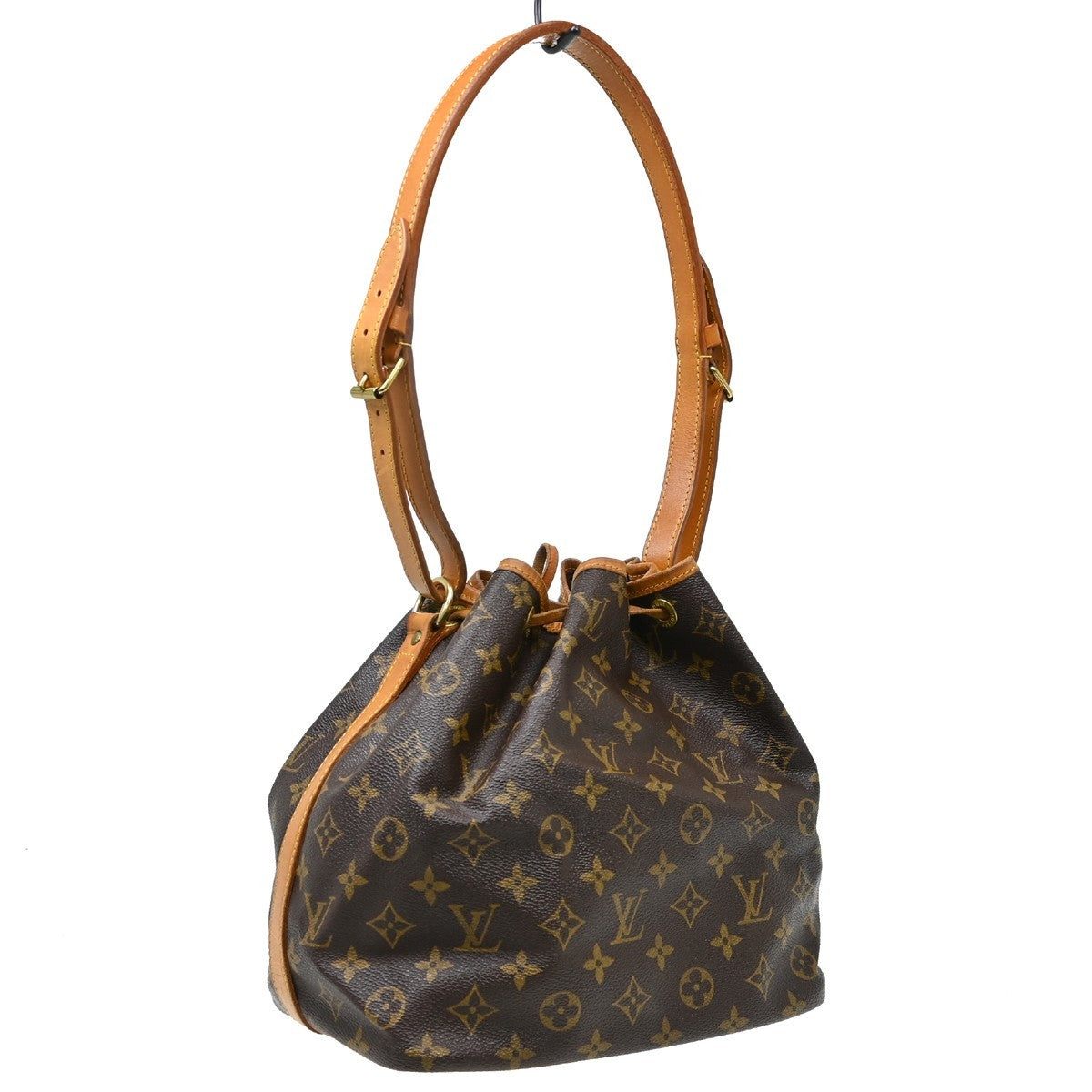 Louis Vuitton Petit Noe Handbag Monogram Canvas Brown Canvas Shoulder Bag Bag (Pre-Owned)